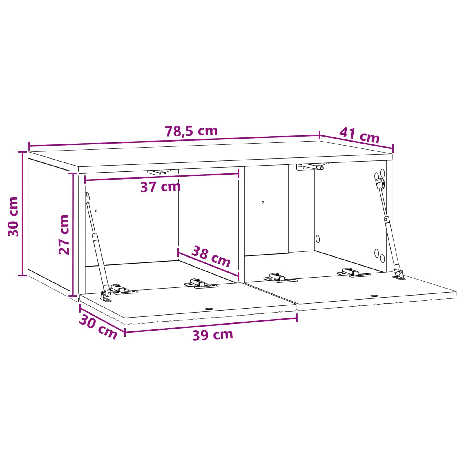 TV ormar za zid 78,5 x 31 cm Dimljeni hrast Konstruirano drvo