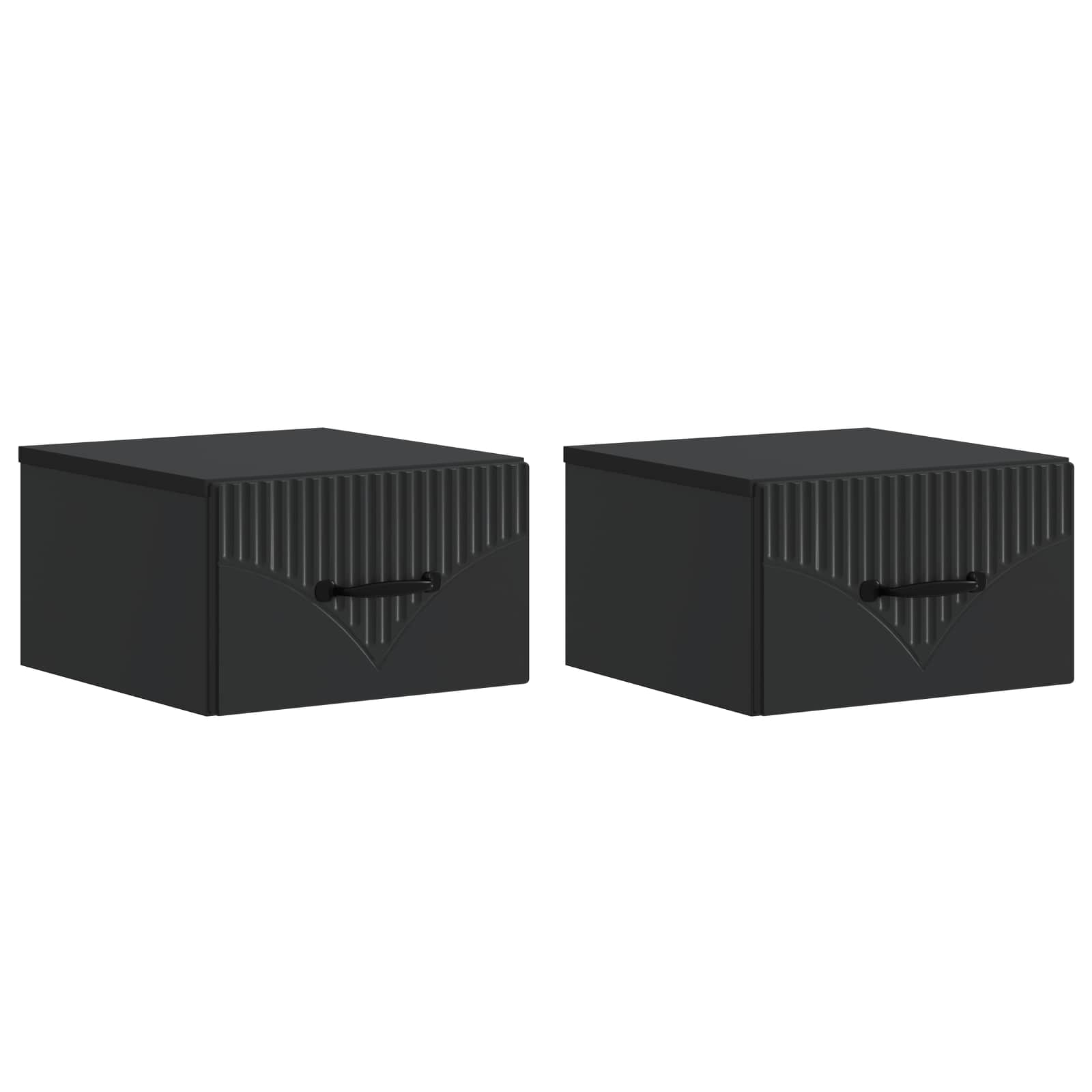 Noćni ormarić za montažu na zid 2 pcs Crna 34,5 x 33 x 20 cm