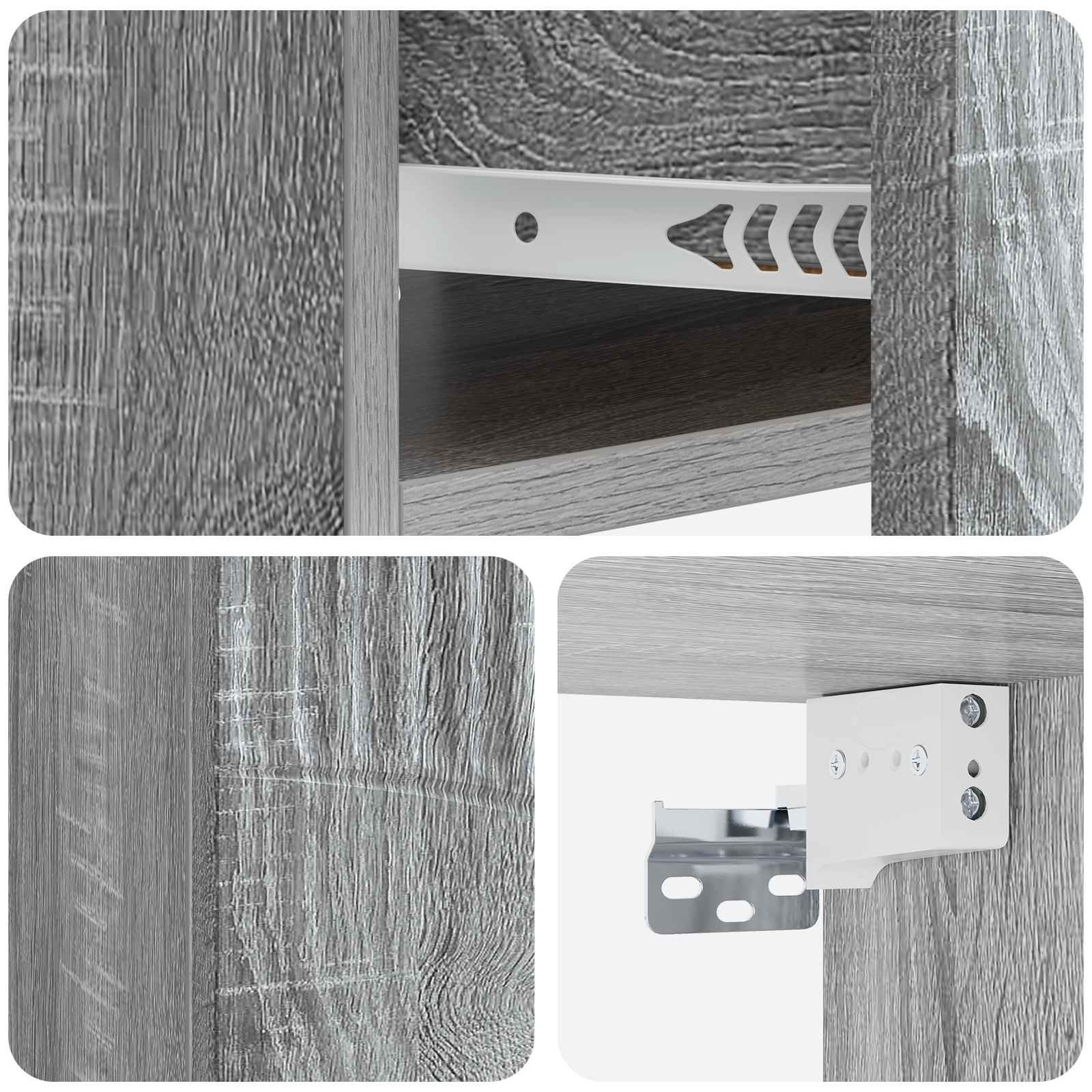 Noćni ormarić za montažu na zid s ladicama 2 pcs Siva sonoma