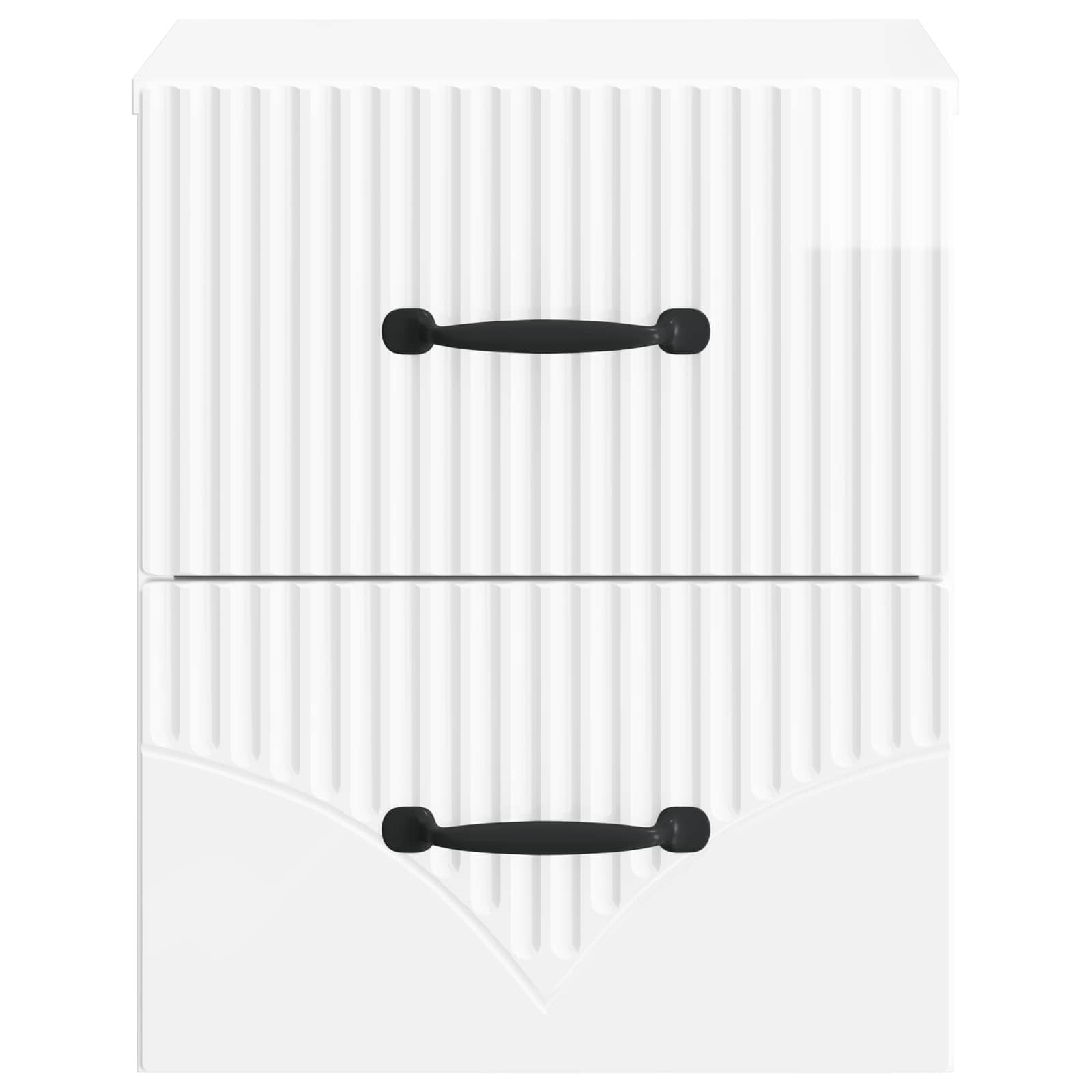 Noćni ormarić za montažu na zid 2 pcs Bijela visokog sjaja