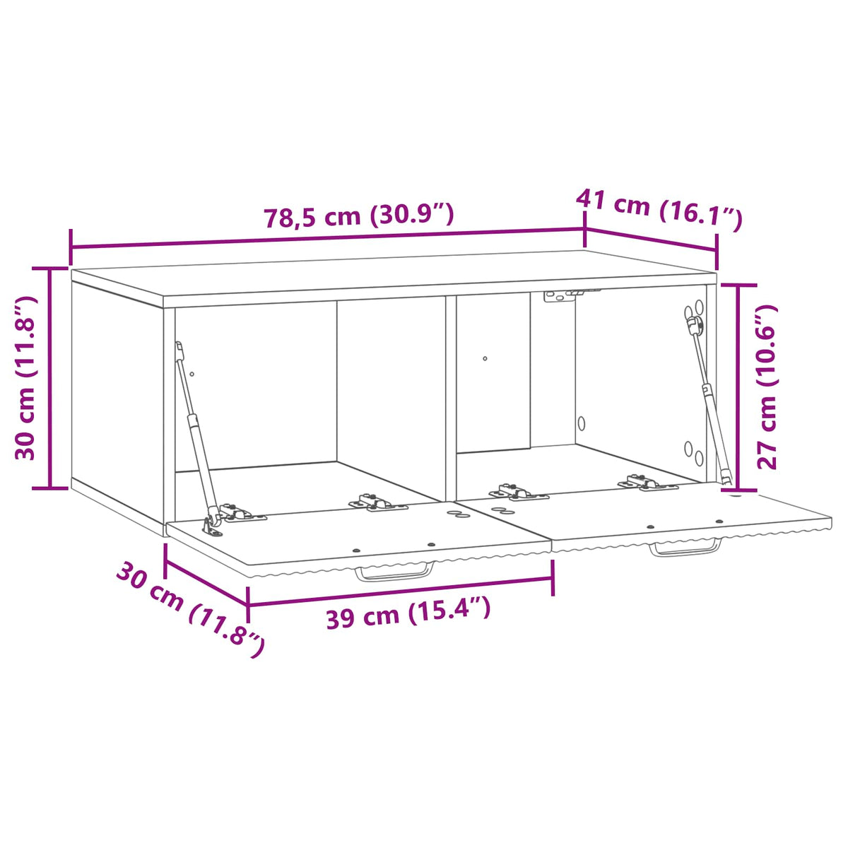 TV ormar za zid Staro drvo 78,5 x 41 x 30 cm Konstruirano drvo