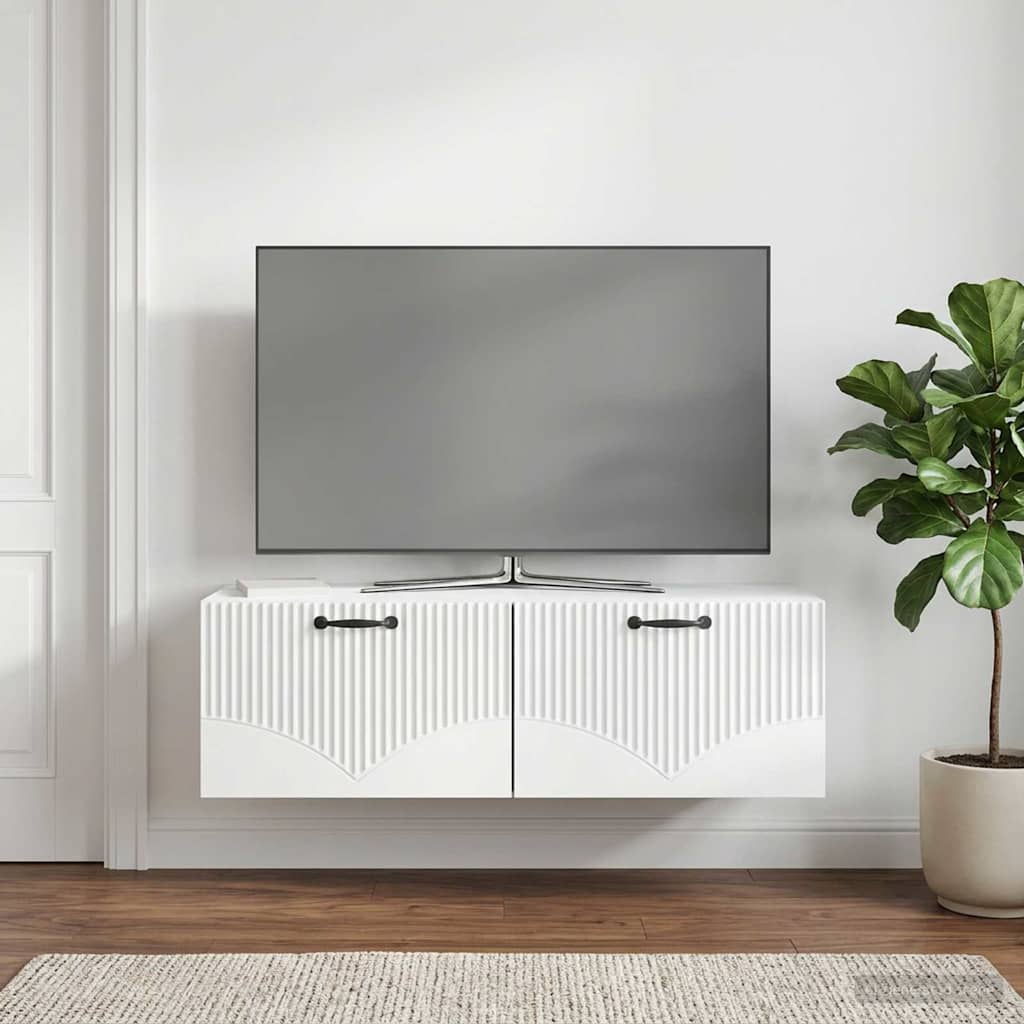 TV ormar za zid Zidne Bijela 98 x 41 x 30 cm Konstruirano drvo