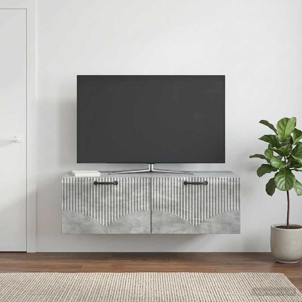TV ormar za zid Betonska siva 98 x 41 x 30 cm Konstruirano drvo
