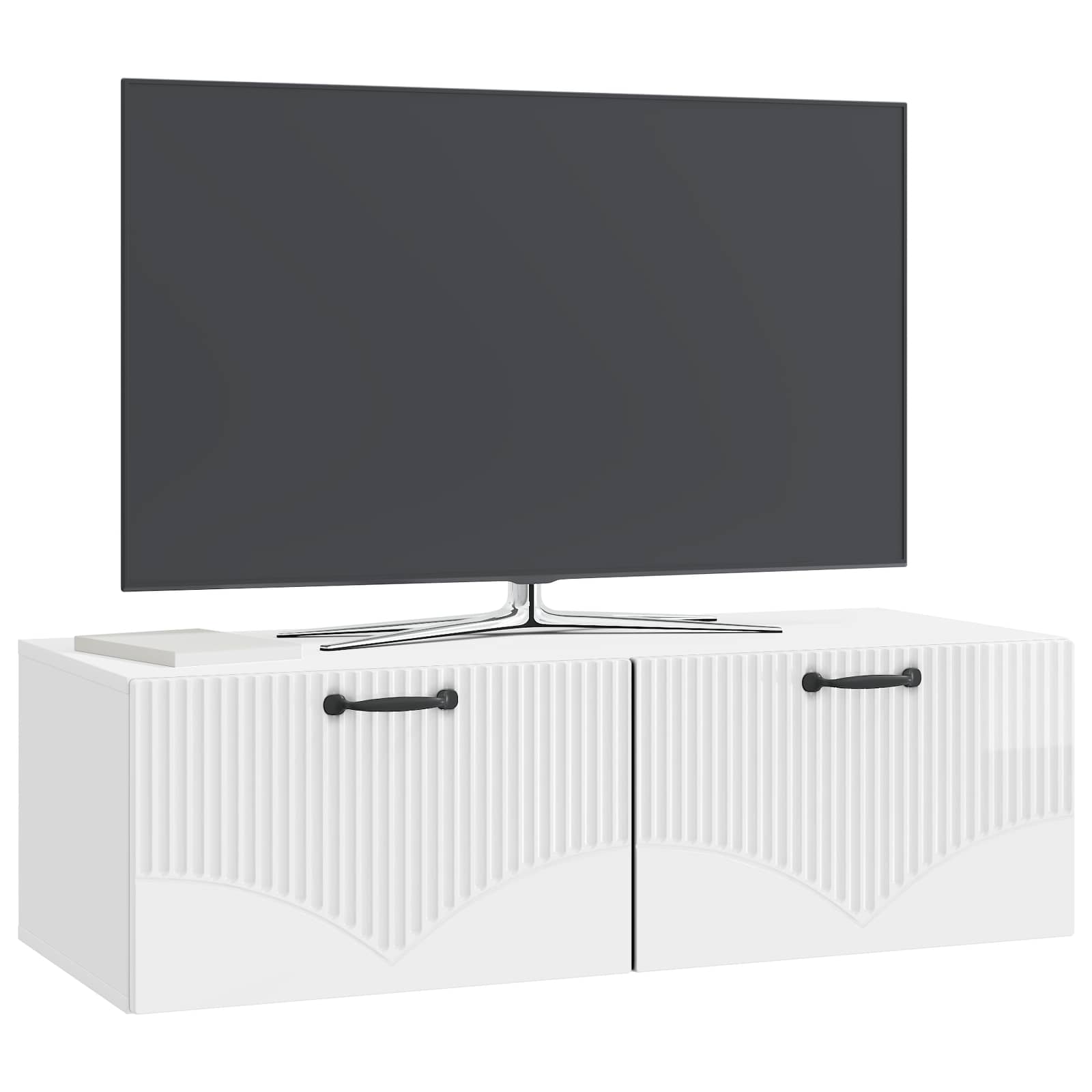 TV ormar za zid Zidne Bijela visokog sjaja 98 x 41 x 30 cm