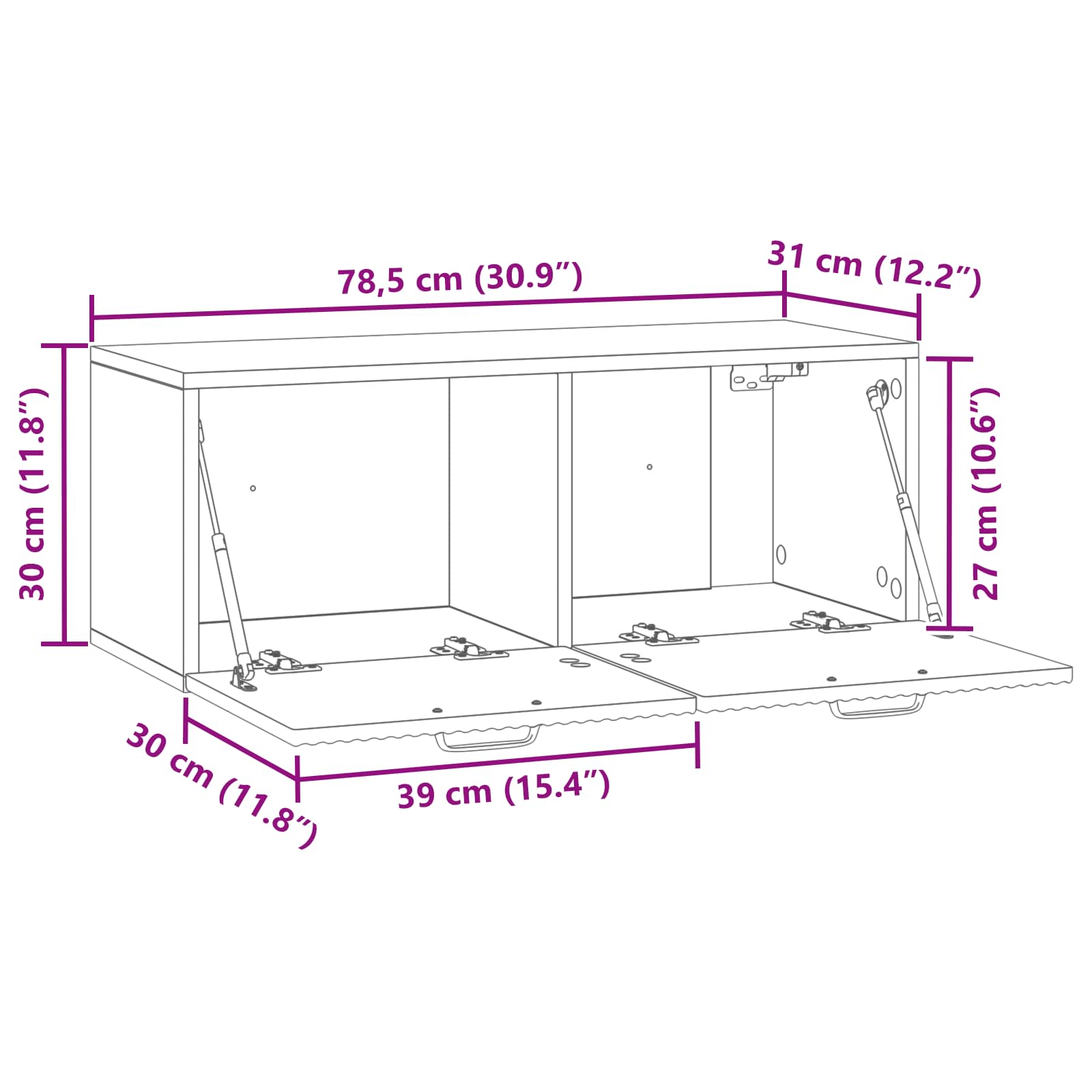 TV ormar za zid Zidne Hrast artisan 78,5 x 31 x 30 cm