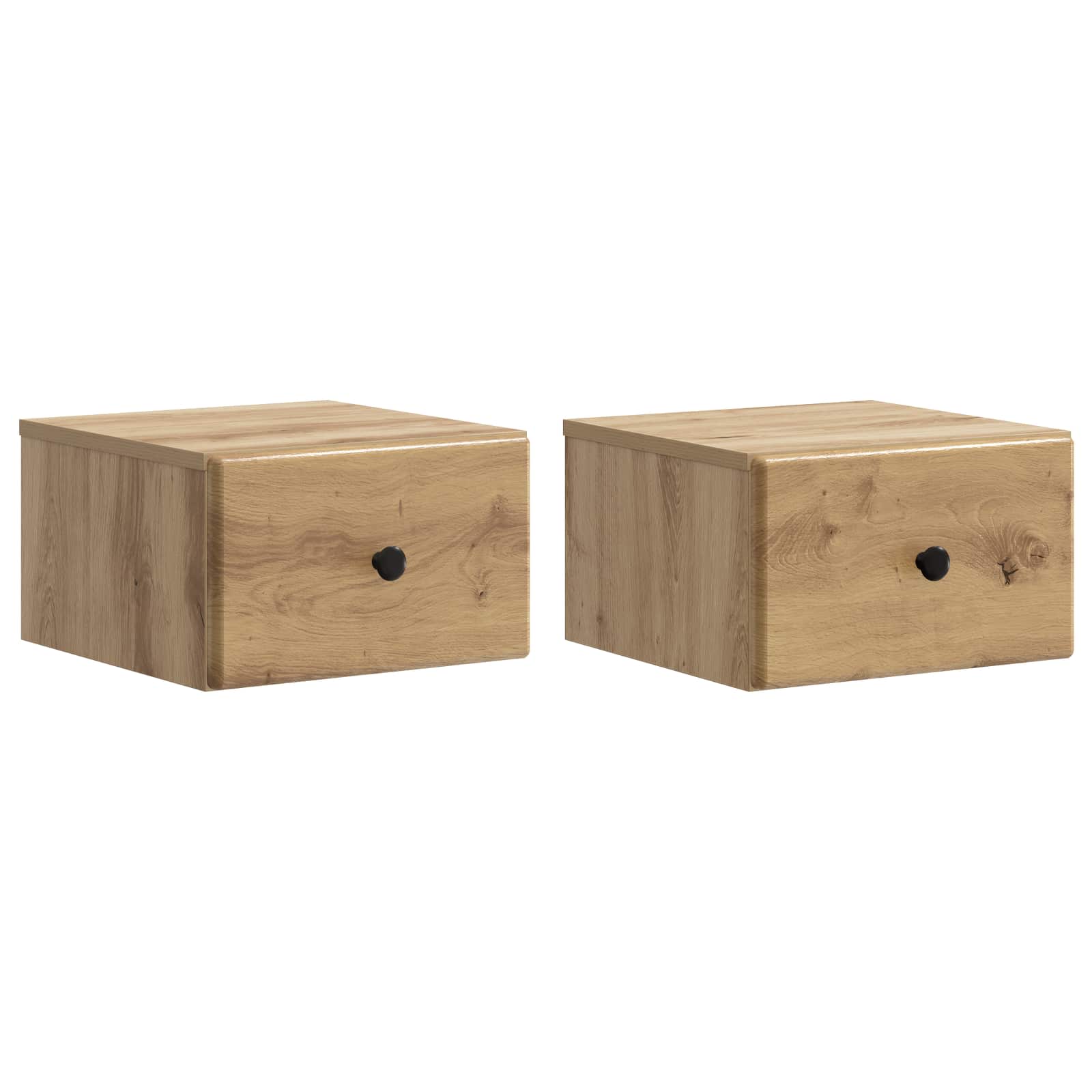 Noćni ormarić za montažu na zid s ladicama 2 pcs Hrast artisan