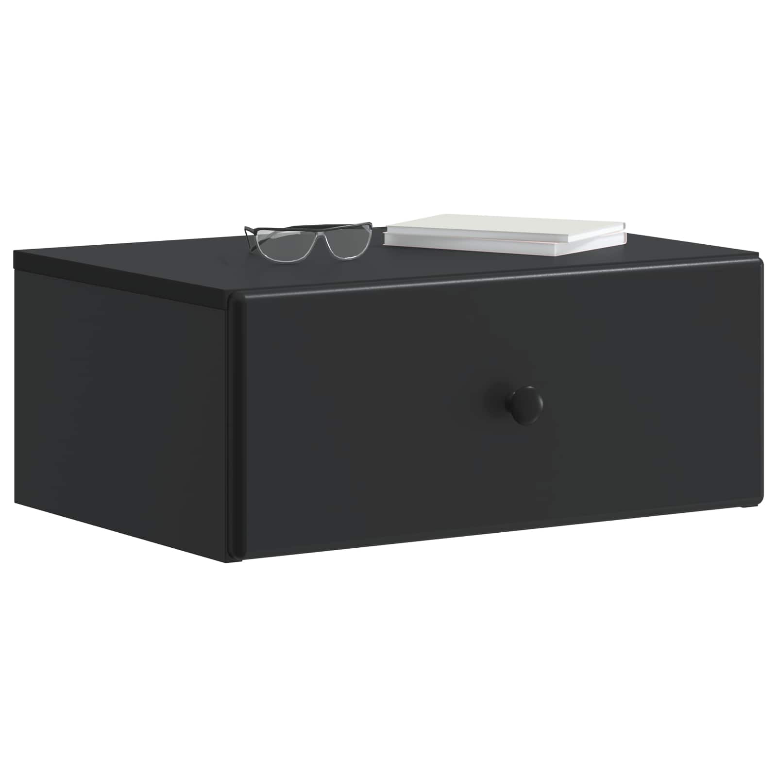 Noćni ormarić za montažu na zid 2 pcs Crna 49 x 34,5 x 20 cm