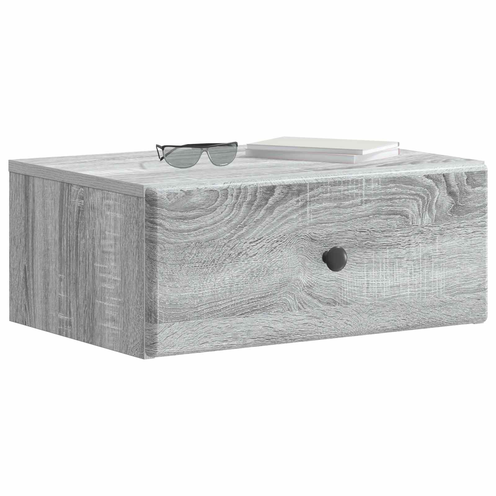Noćni ormarić za montažu na zid Siva sonoma 49 x 34,5 x 20 cm