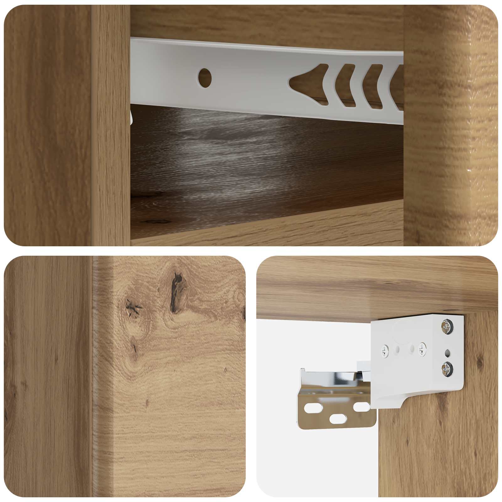Noćni ormarić za montažu na zid s ladicama 2 pcs Hrast artisan