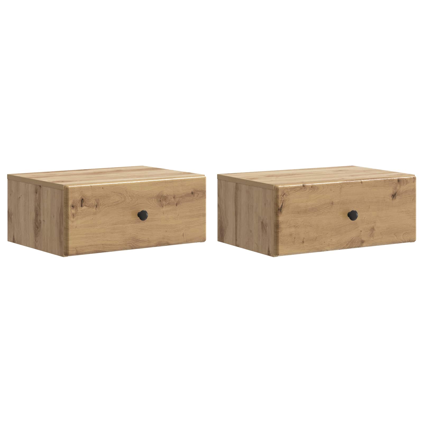 Noćni ormarić za montažu na zid s ladicama 2 pcs Hrast artisan