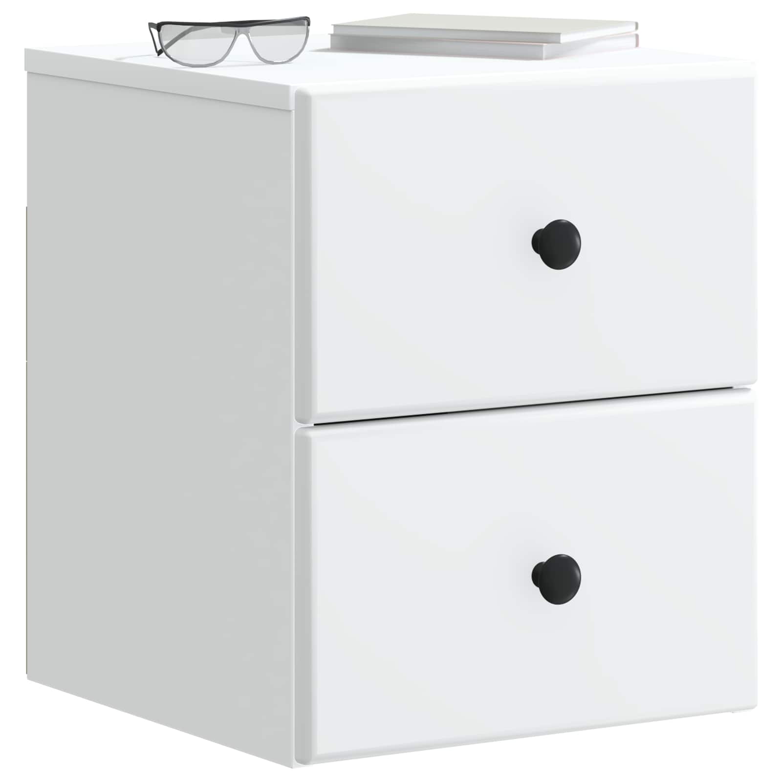Noćni ormarić za montažu na zid 2 pcs Bijela 34,5 x 33 x 40 cm