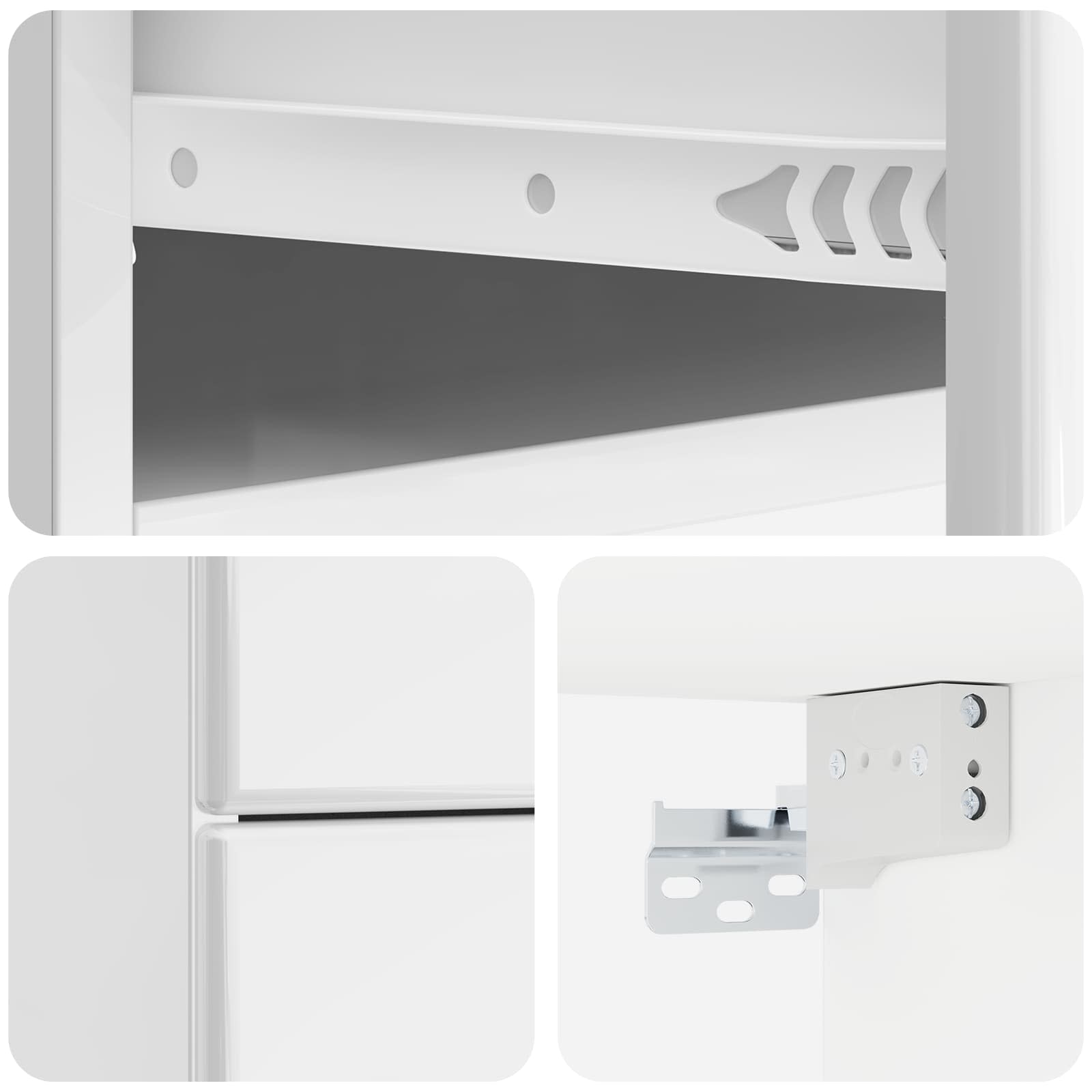 Noćni ormarić za montažu na zid 2 pcs Bijela visokog sjaja