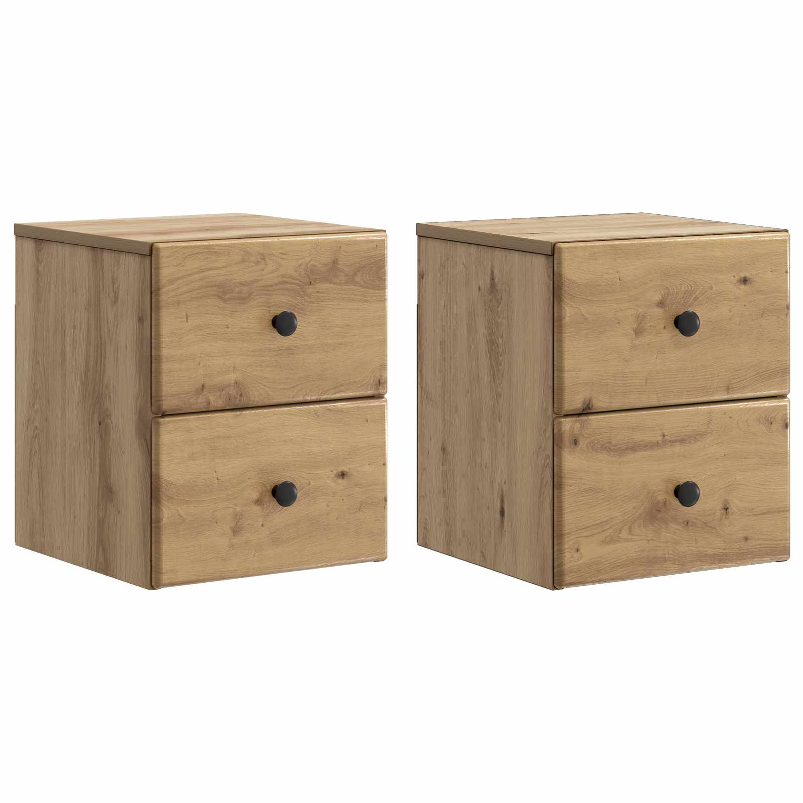 Noćni ormarić za montažu na zid s ladicama 2 pcs Hrast artisan