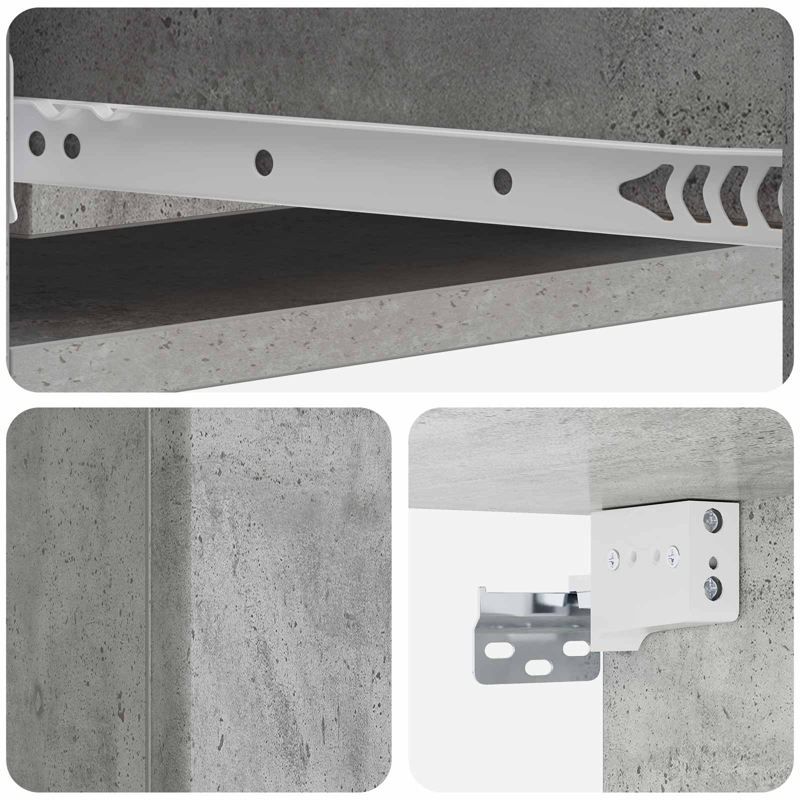 Stolna montirana na zid Betonska siva 87,5 x 34,5 x 17 cm