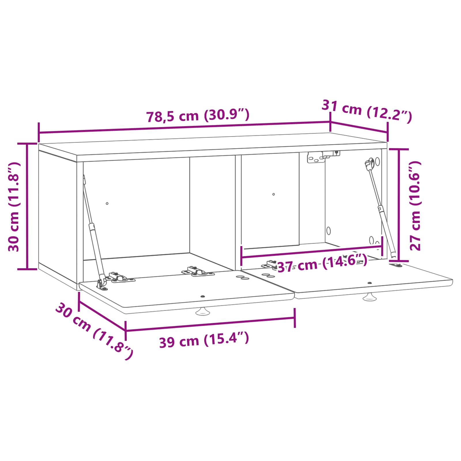 TV ormar za zid 78,5 x 31 x 30 cm Staro drvo Konstruirano drvo