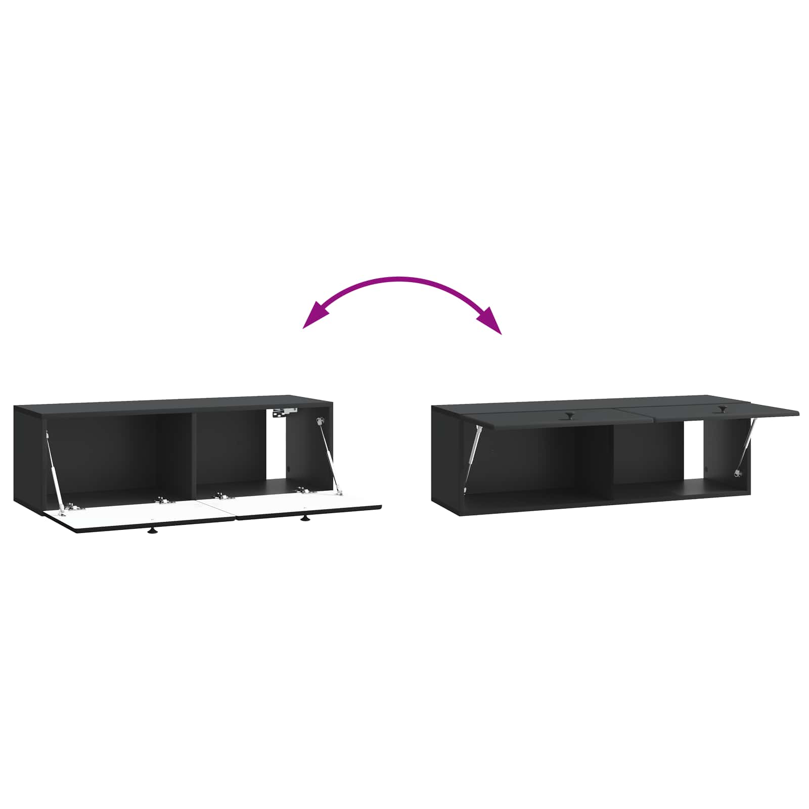 TV ormar za zid 98 x 31 x 30 cm Crna Konstruirano drvo Zidne