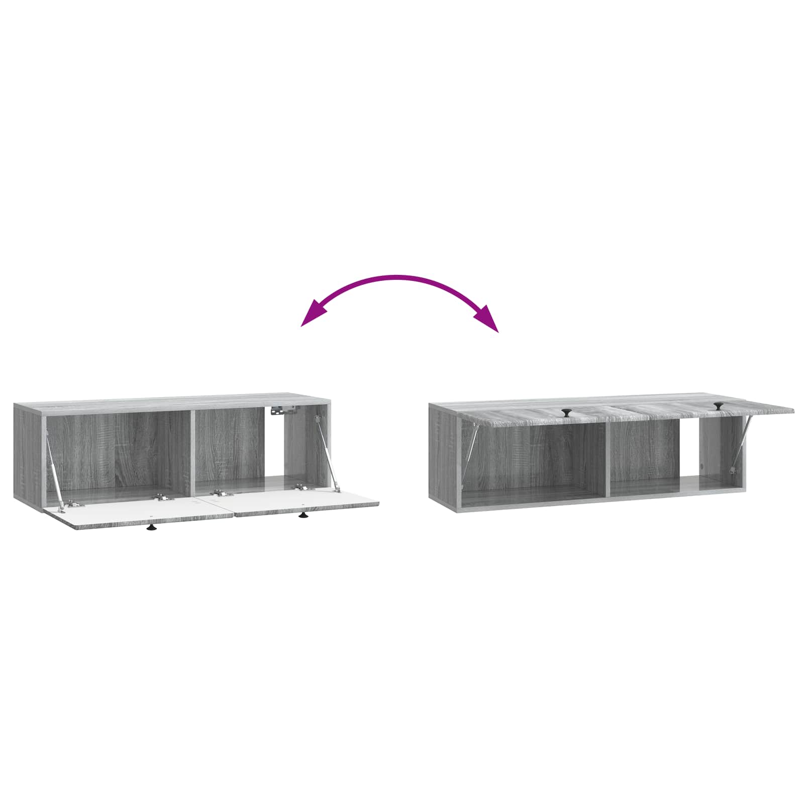 TV ormar za zid 98 x 31 x 30 cm Siva Sonoma Konstruirano drvo