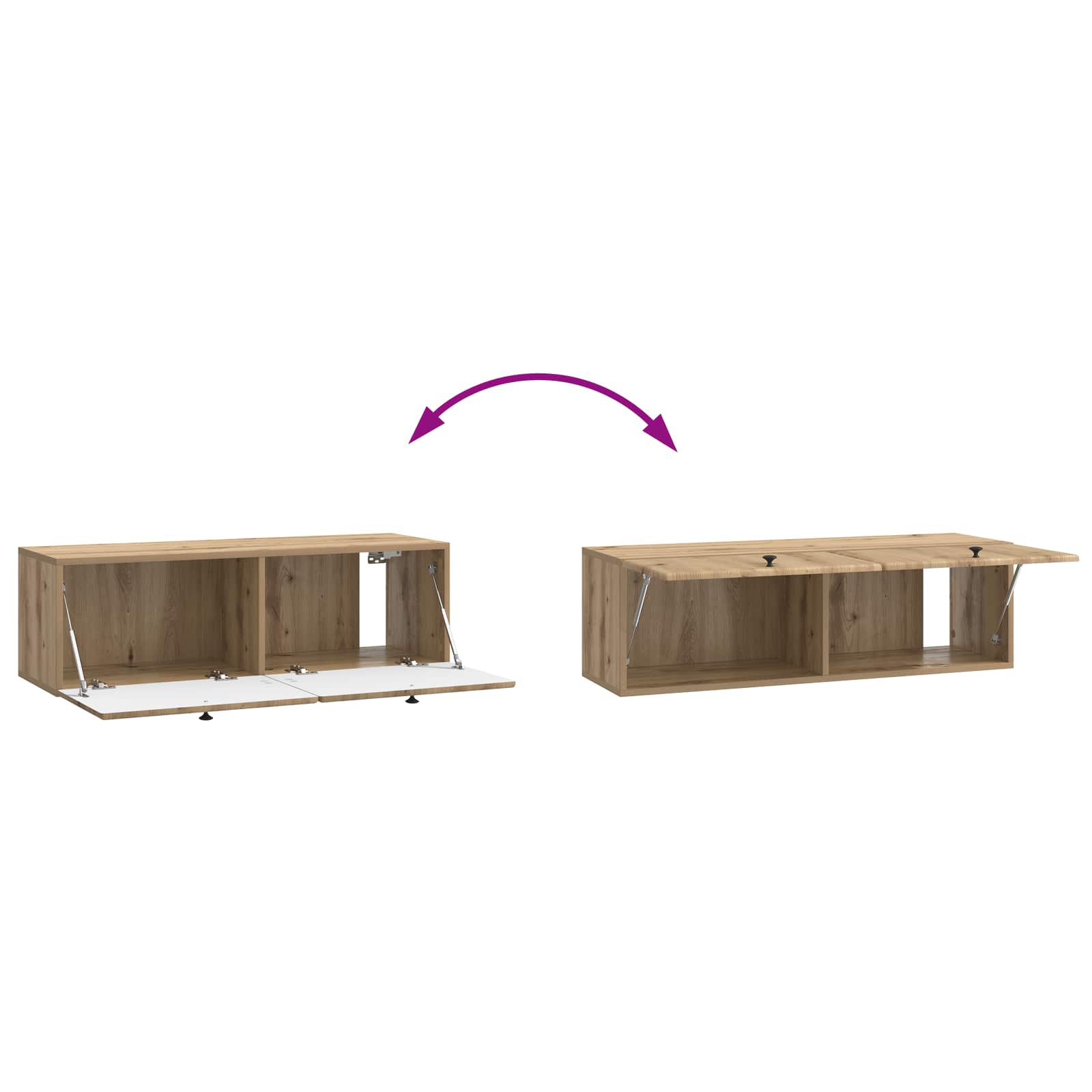 TV ormar za zid 98 x 31 x 30 cm Hrast artisan Konstruirano drvo