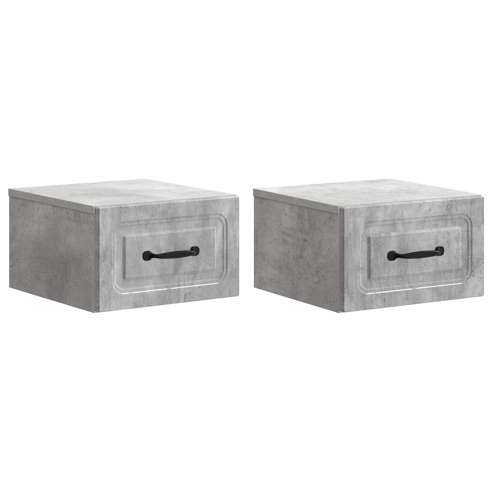 Noćni ormarić za montažu na zid s ladicama 2 pcs Betonska siva