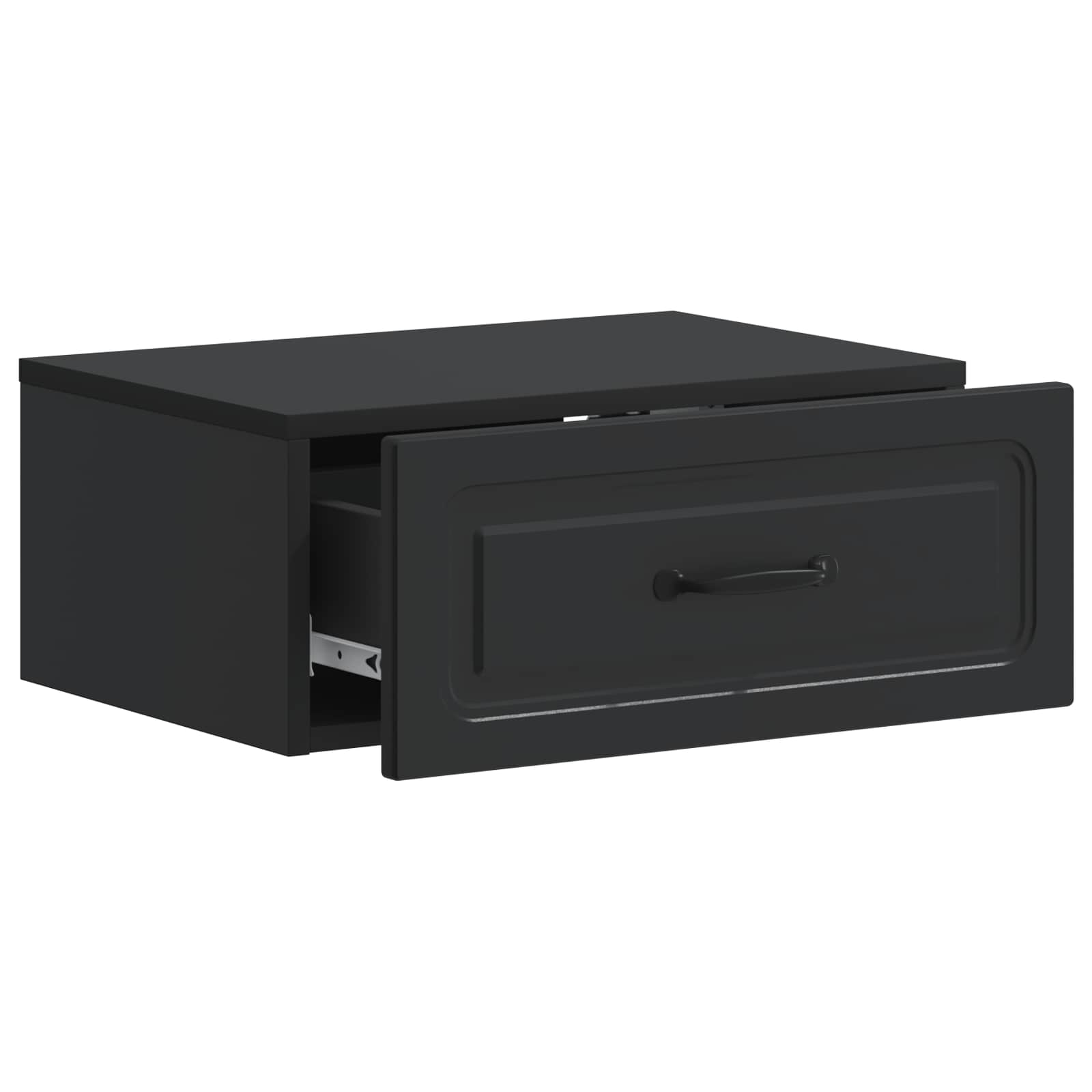 Noćni ormarić za montažu na zid 2 pcs Crna 49 x 34,5 x 20 cm