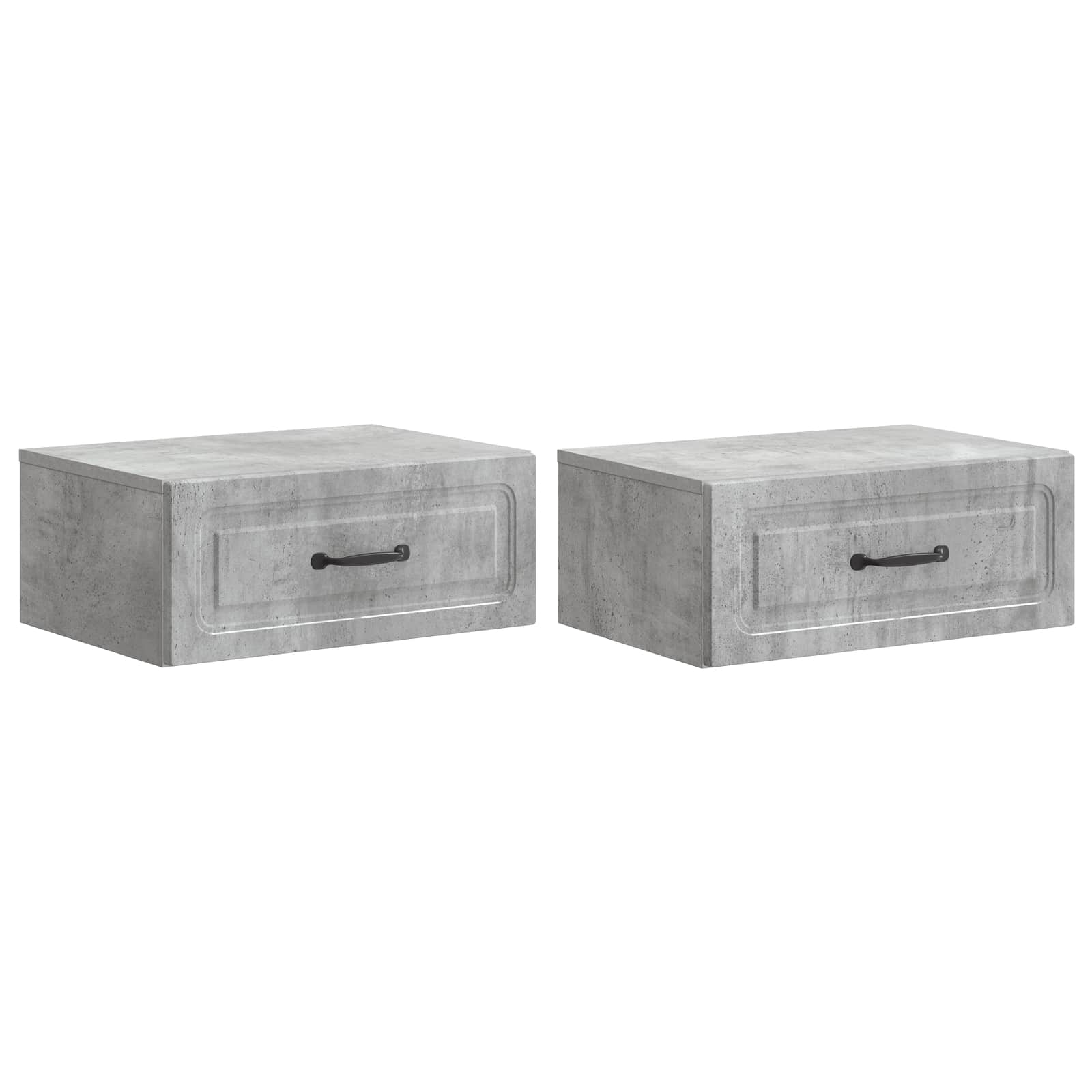 Noćni ormarić za montažu na zid s ladicama 2 pcs Betonska siva