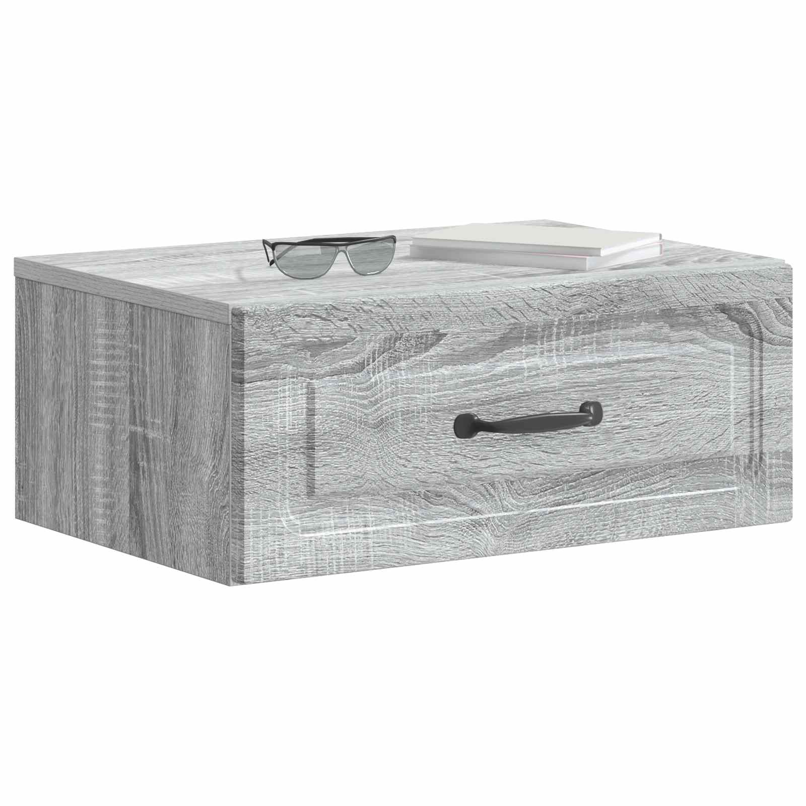 Noćni ormarić za montažu na zid s ladicama 2 pcs Siva sonoma
