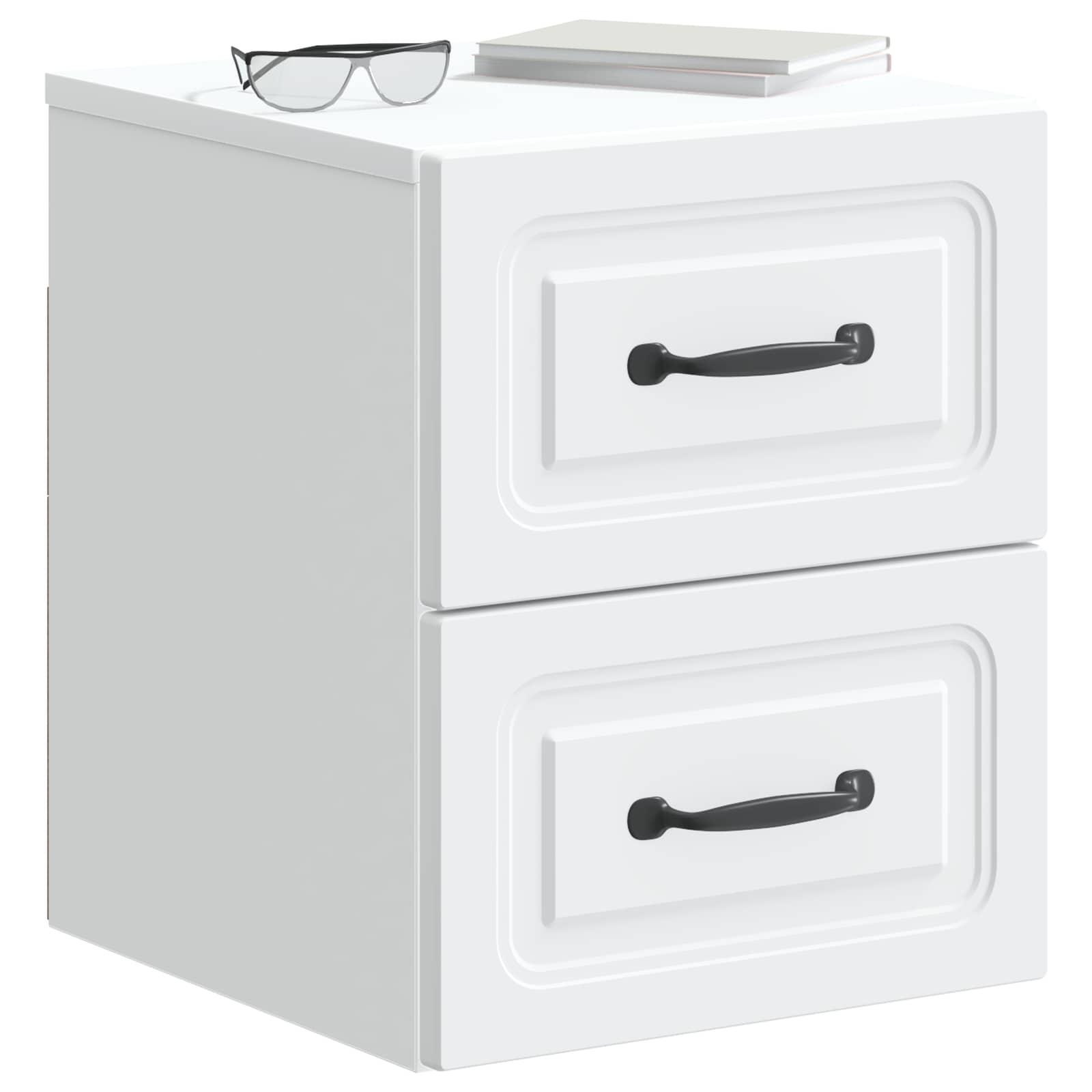 Noćni ormarić za montažu na zid 2 pcs Bijela 34,5 x 33 x 40 cm
