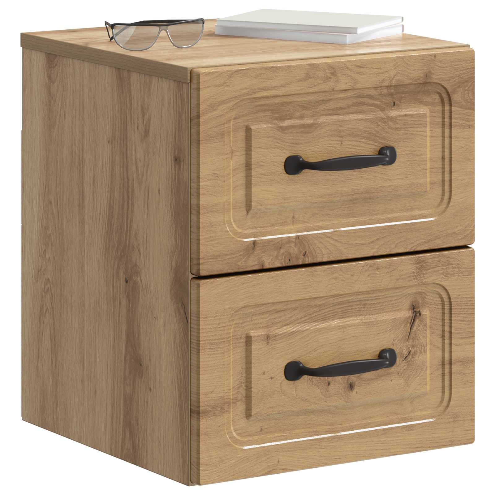 Noćni ormarić za montažu na zid s ladicama 2 pcs Hrast artisan