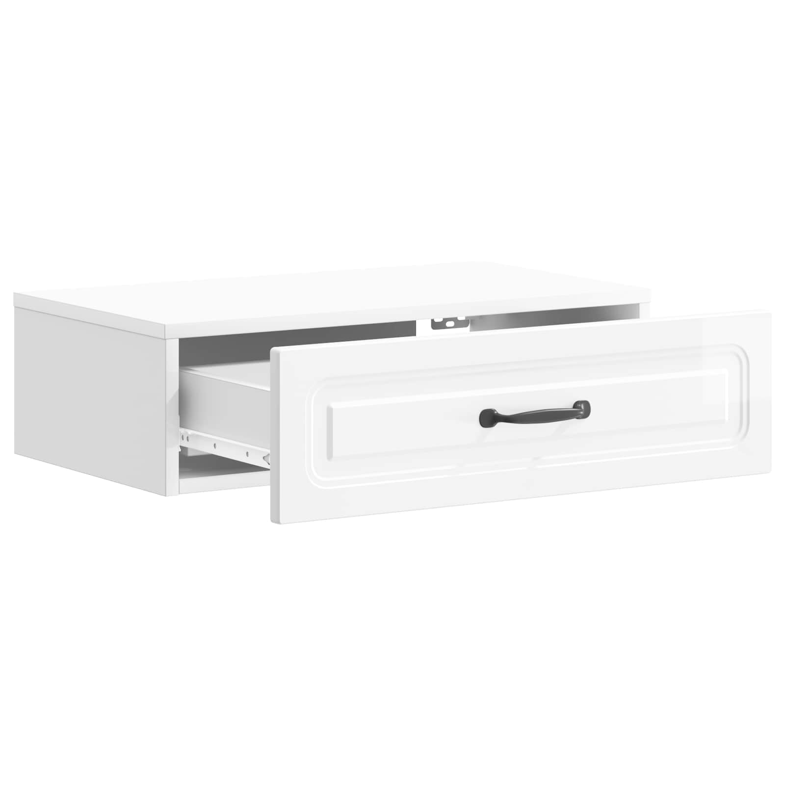 Stolna montirana na zid Bijela visokog sjaja 59 x 34,5 x 17 cm