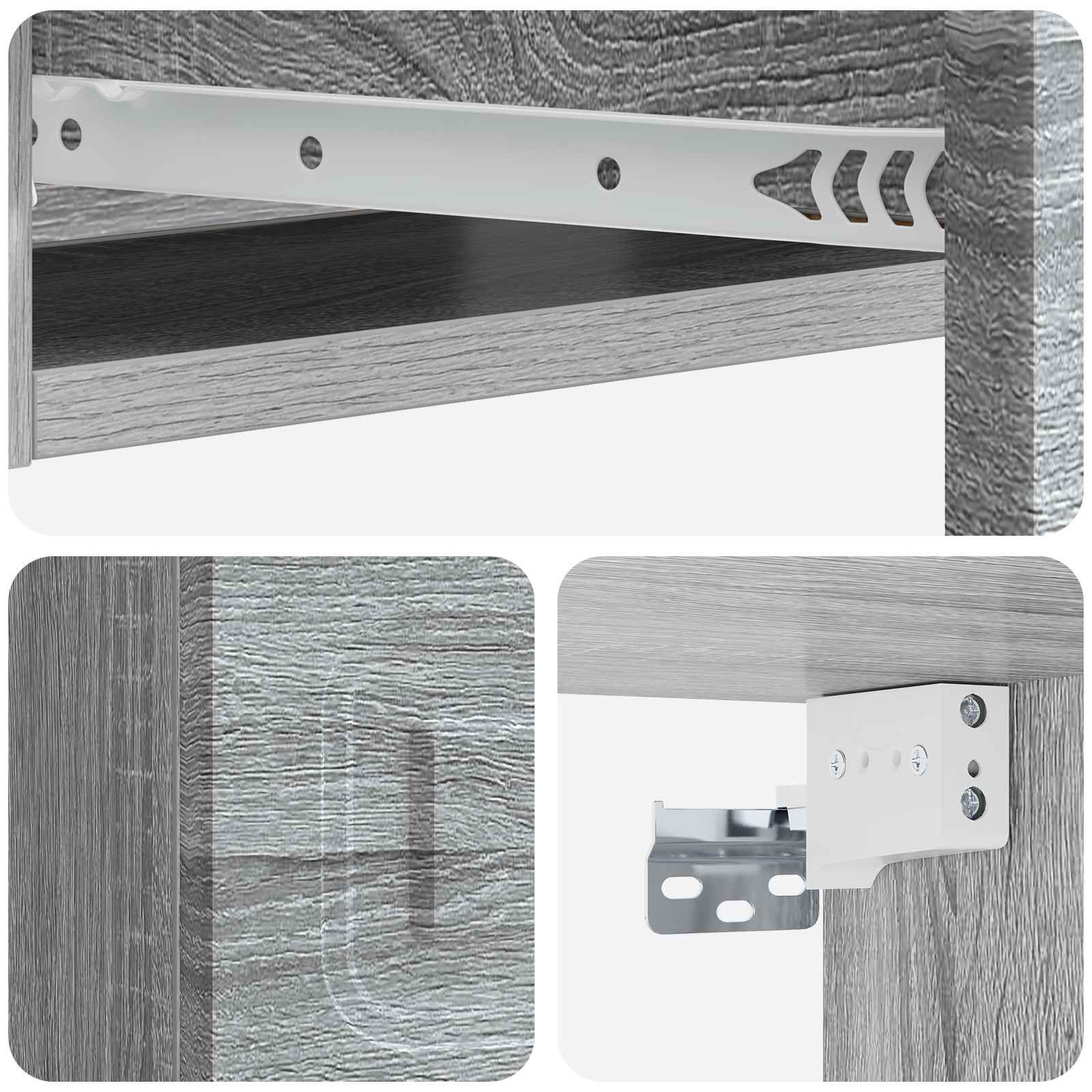 Stolna montirana na zid Siva sonoma 59 x 34,5 x 17 cm