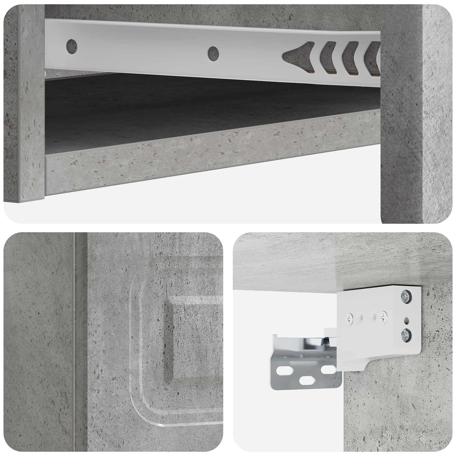 Stolna montirana na zid Betonska siva 87,5 x 34,5 x 17 cm