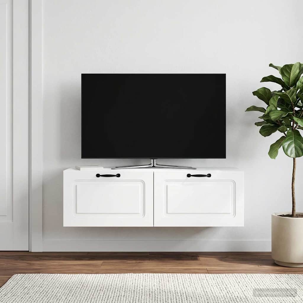 TV ormar za zid Zidne Bijela 98 x 41 x 30 cm Konstruirano drvo