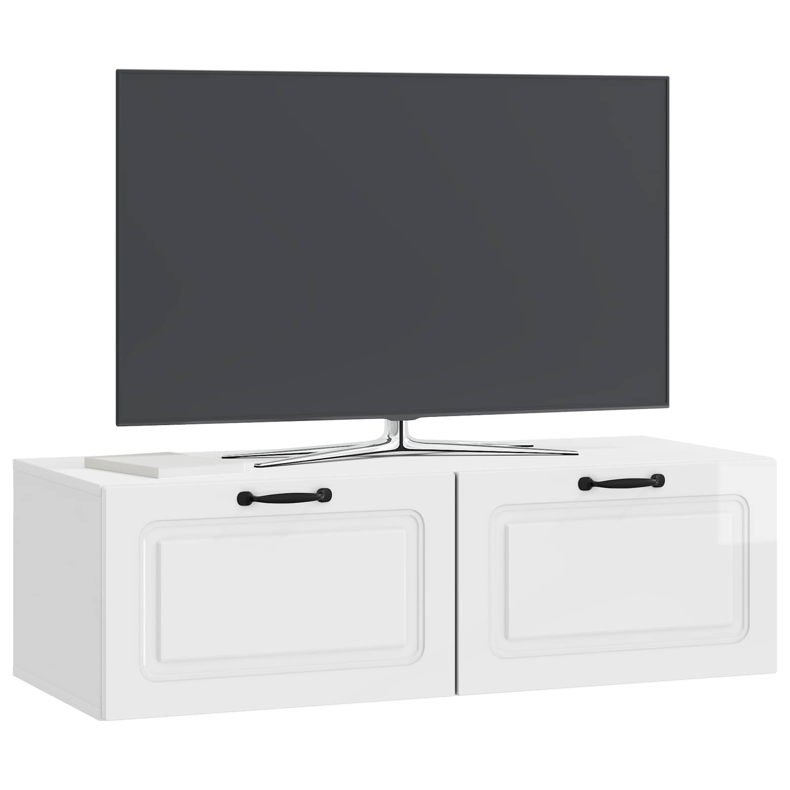 TV ormar za zid Zidne Bijela visokog sjaja 98 x 41 x 30 cm