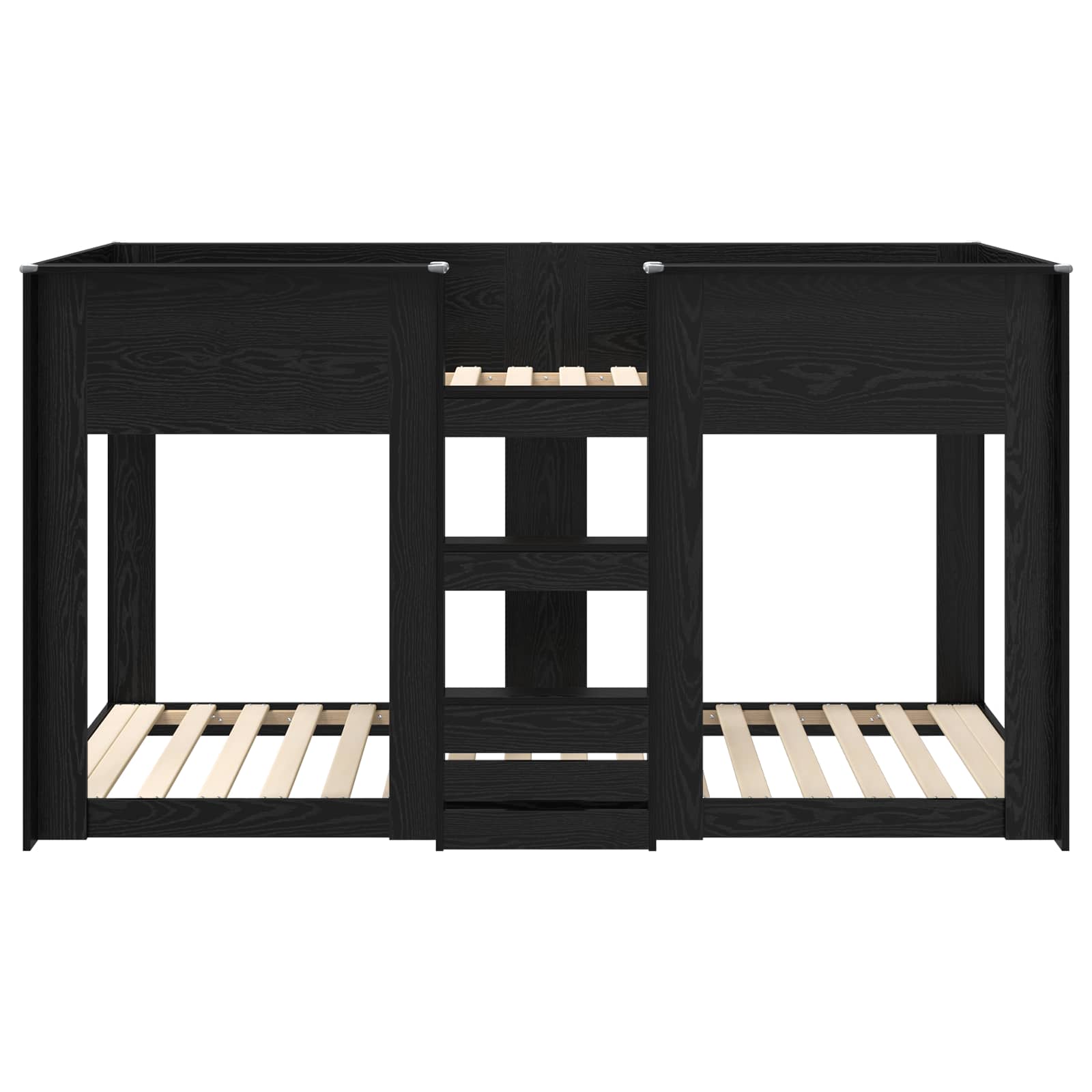 Krevet na kat za djecu Crni hrast 75 x 190 cm Konstruirano drvo