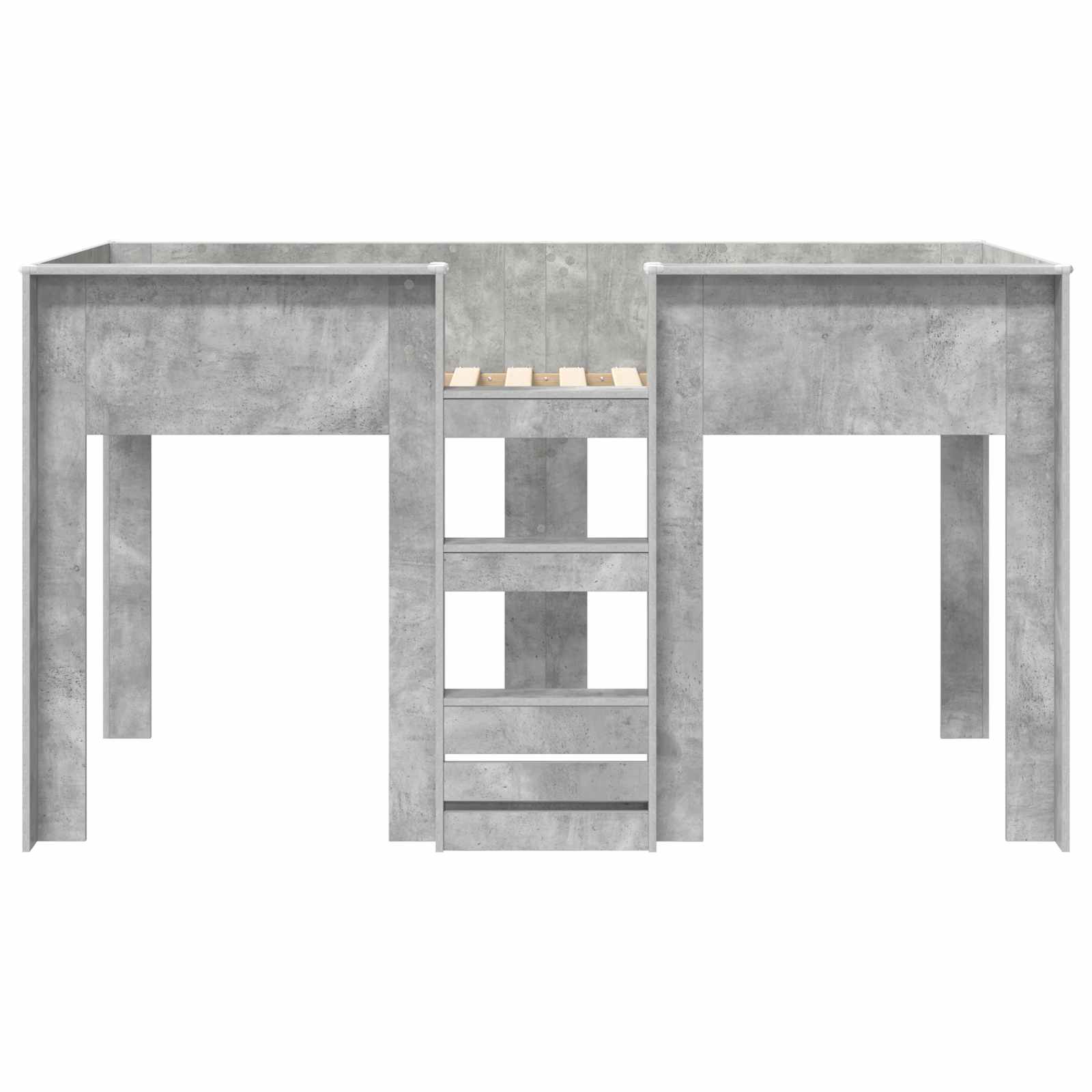 Krevet na kat za djecu s pohranom Betonski sivi 90 x 190 cm