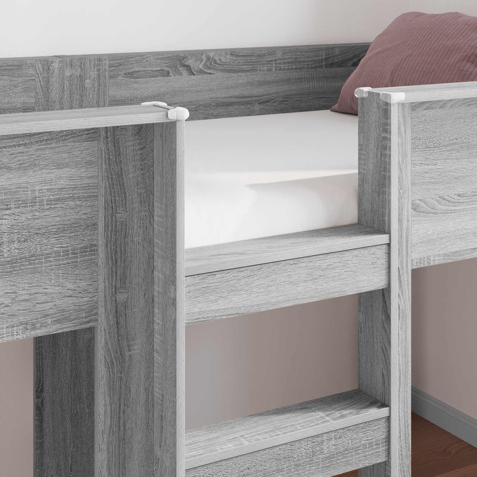 Krevet na kat za djecu s pohranom Siva Sonoma 90 x 190 cm