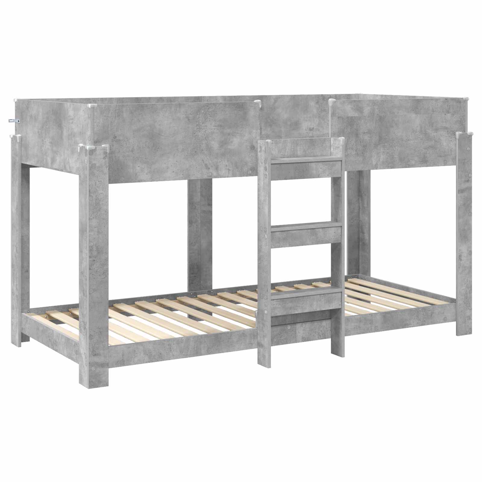 Krevet na kat za djecu Betonski sivi 90 x 200 cm