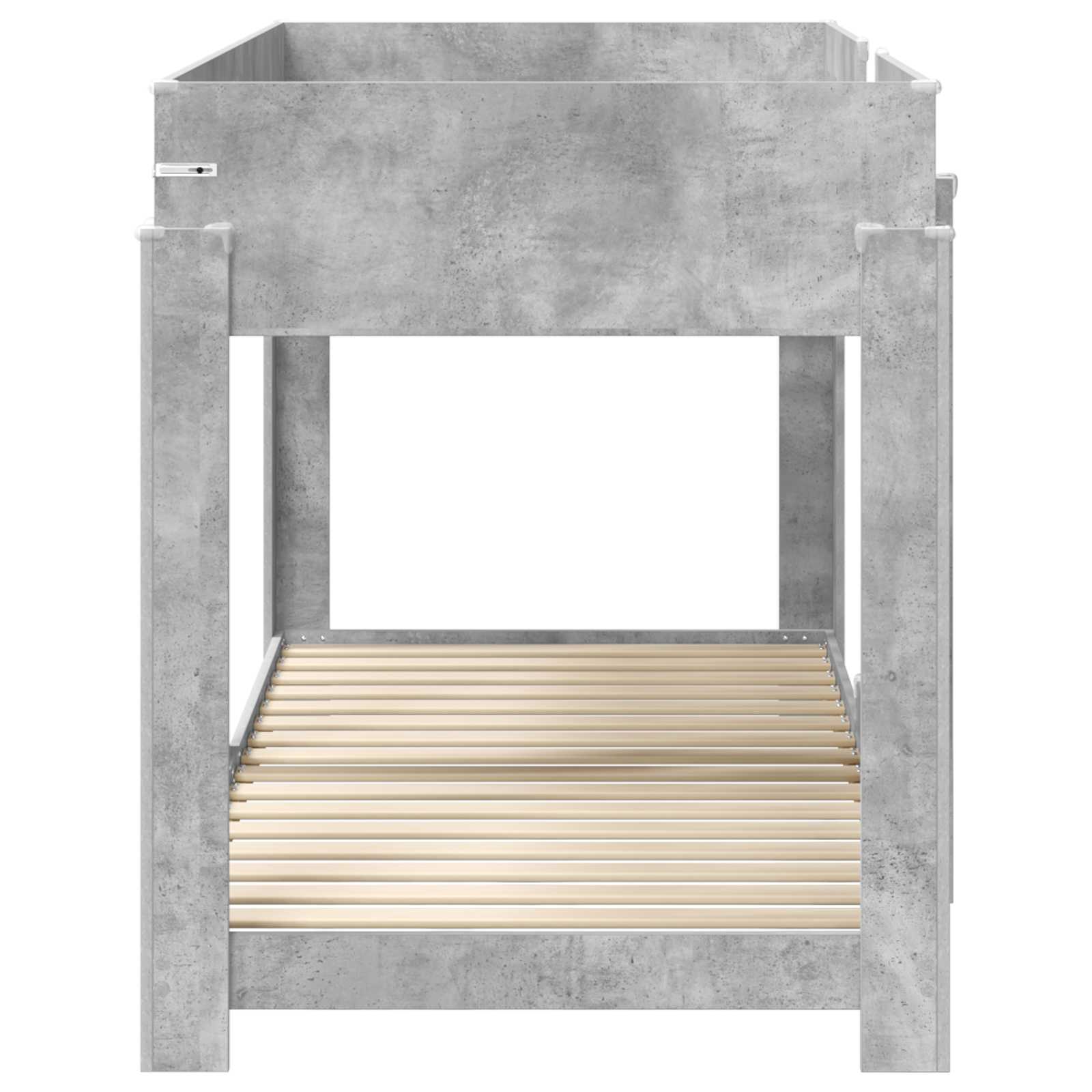 Krevet na kat za djecu Betonski sivi 90 x 200 cm