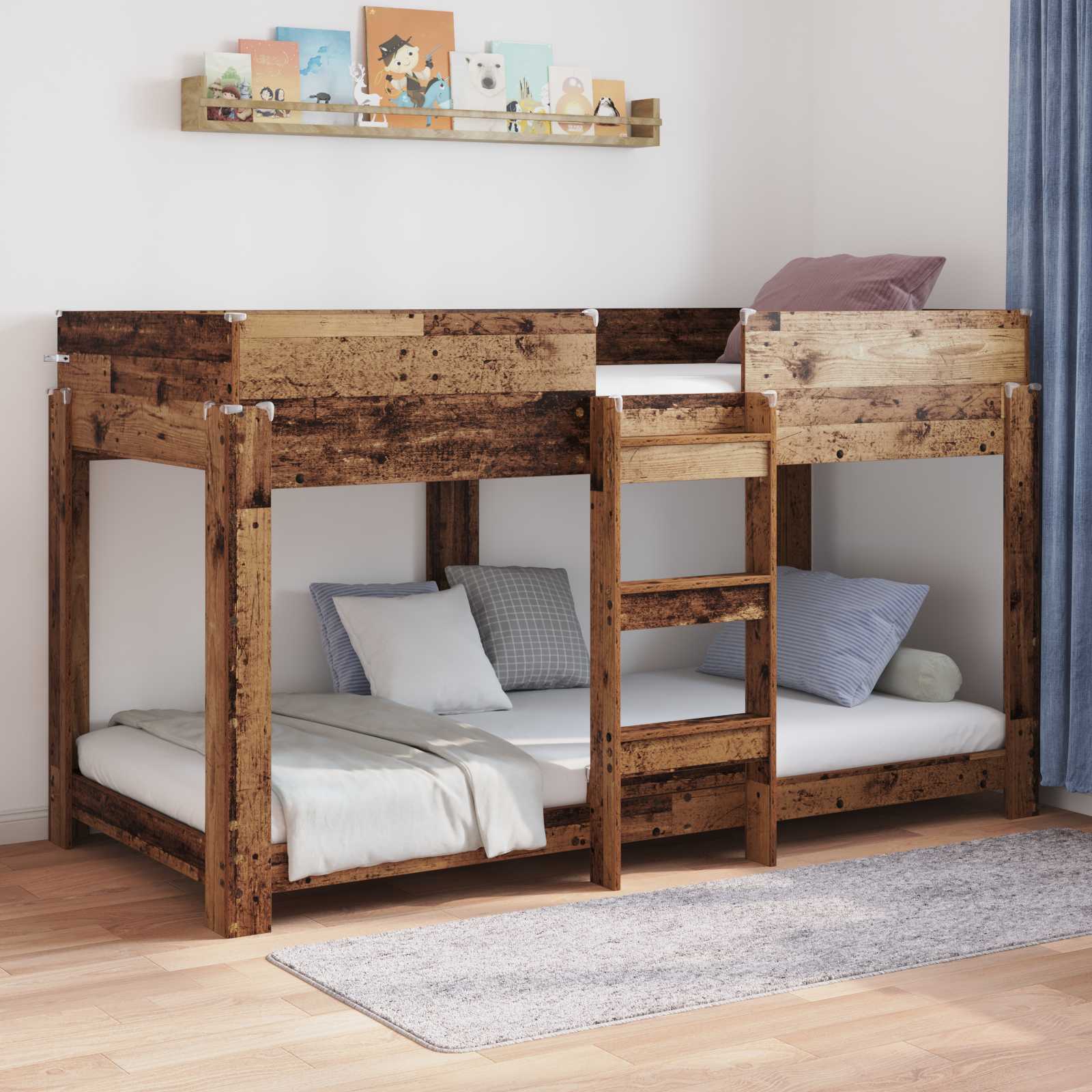 Krevet na kat za djecu Staro drvo 90 x 200 cm Konstruirano drvo