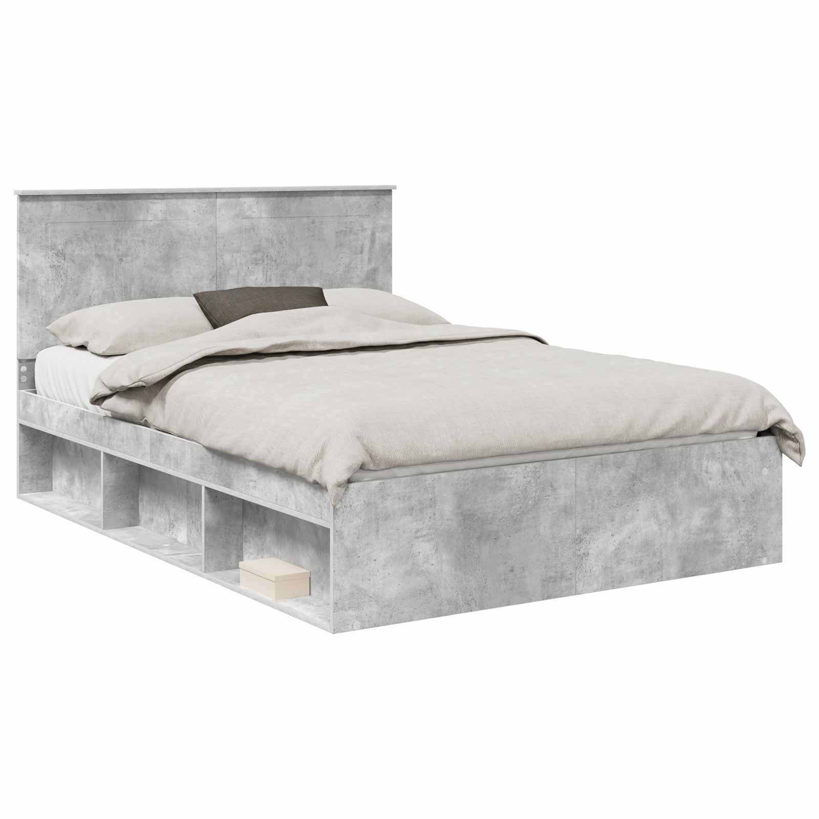 Krevetna konstrukcija Beton 160 x 200 cm Čvrsto borovo drvo