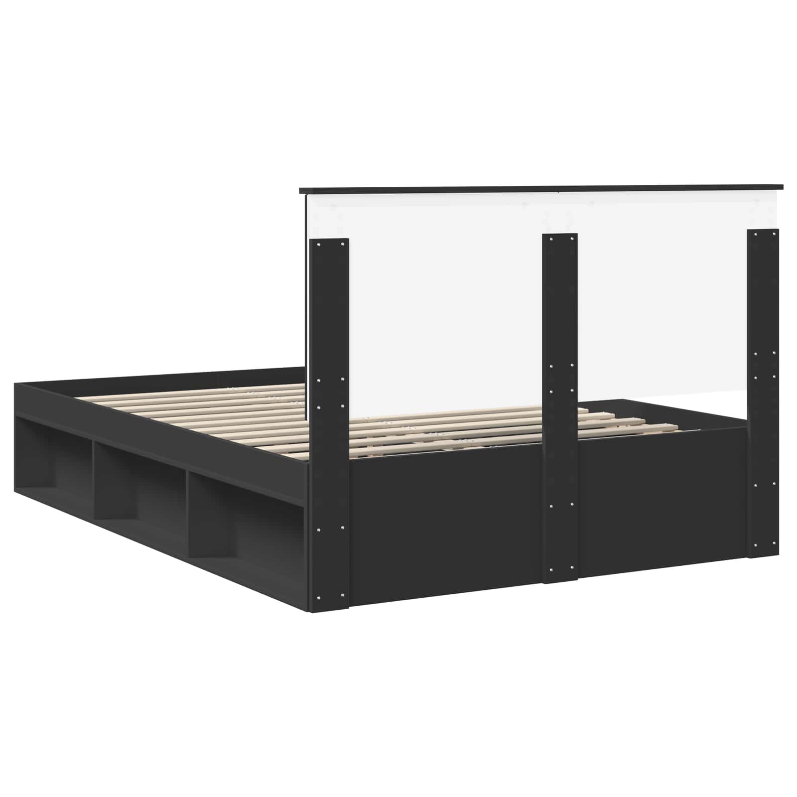 Krevetna konstrukcija Crna 150 x 200 cm Čvrsto borovo drvo