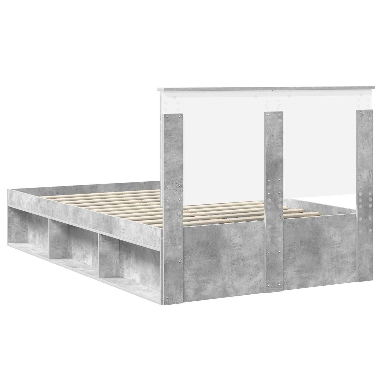 Krevetna konstrukcija s uzglavljem Betonska siva 135 x 190 cm