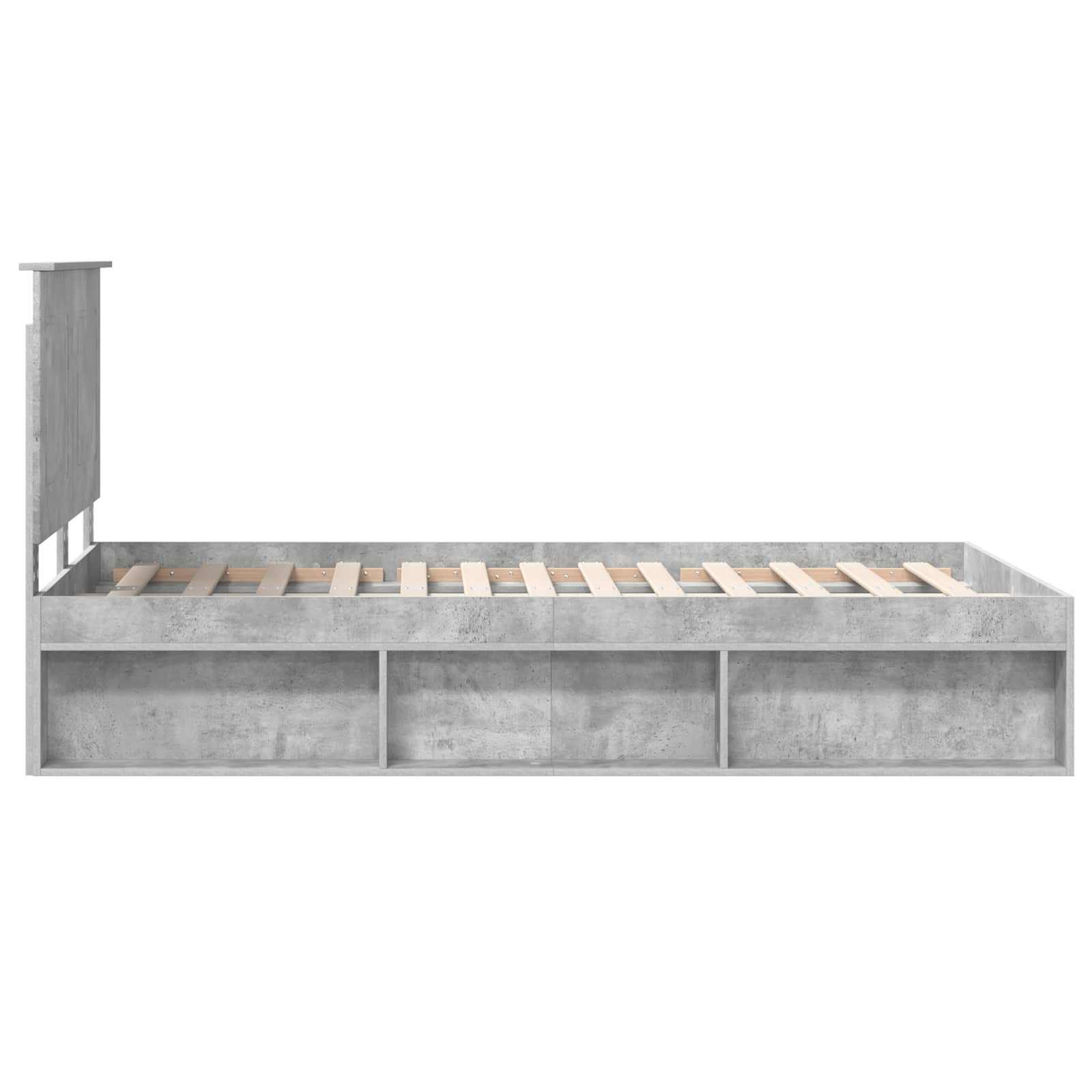 Krevetna konstrukcija Beton 120 x 190 cm Čvrsto borovo drvo