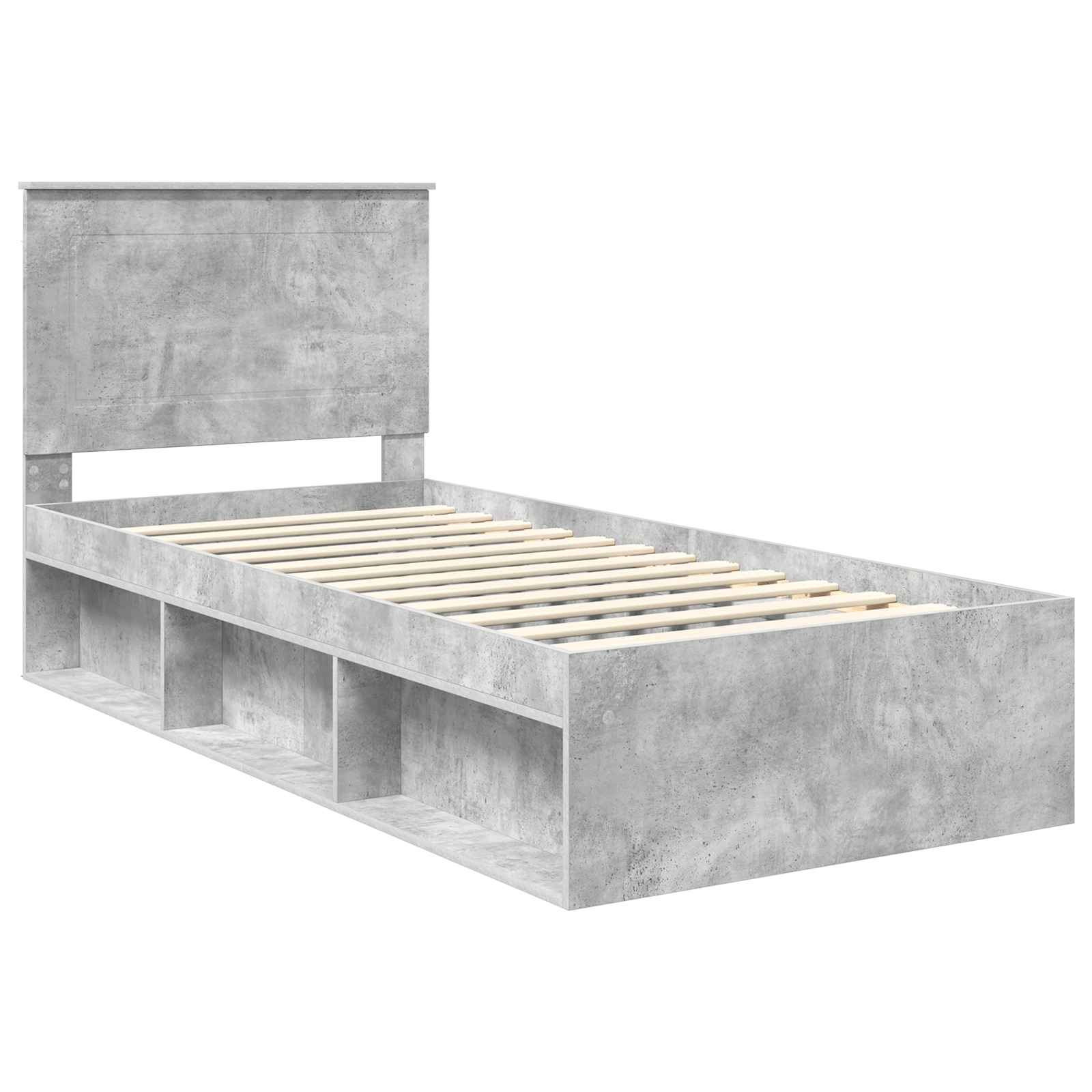 Krevetna konstrukcija s uzglavljem Betonska siva 100 x 200 cm