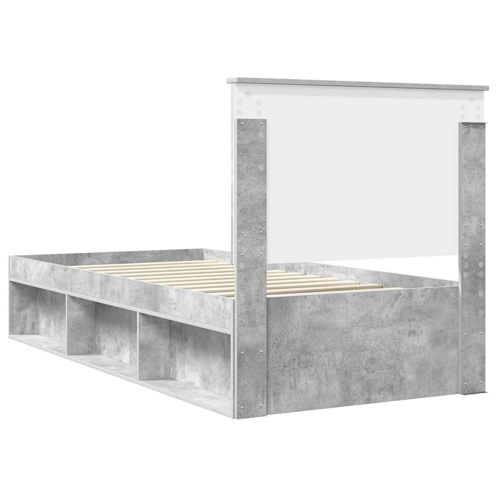 Krevetna konstrukcija s uzglavljem Betonska siva 100 x 200 cm