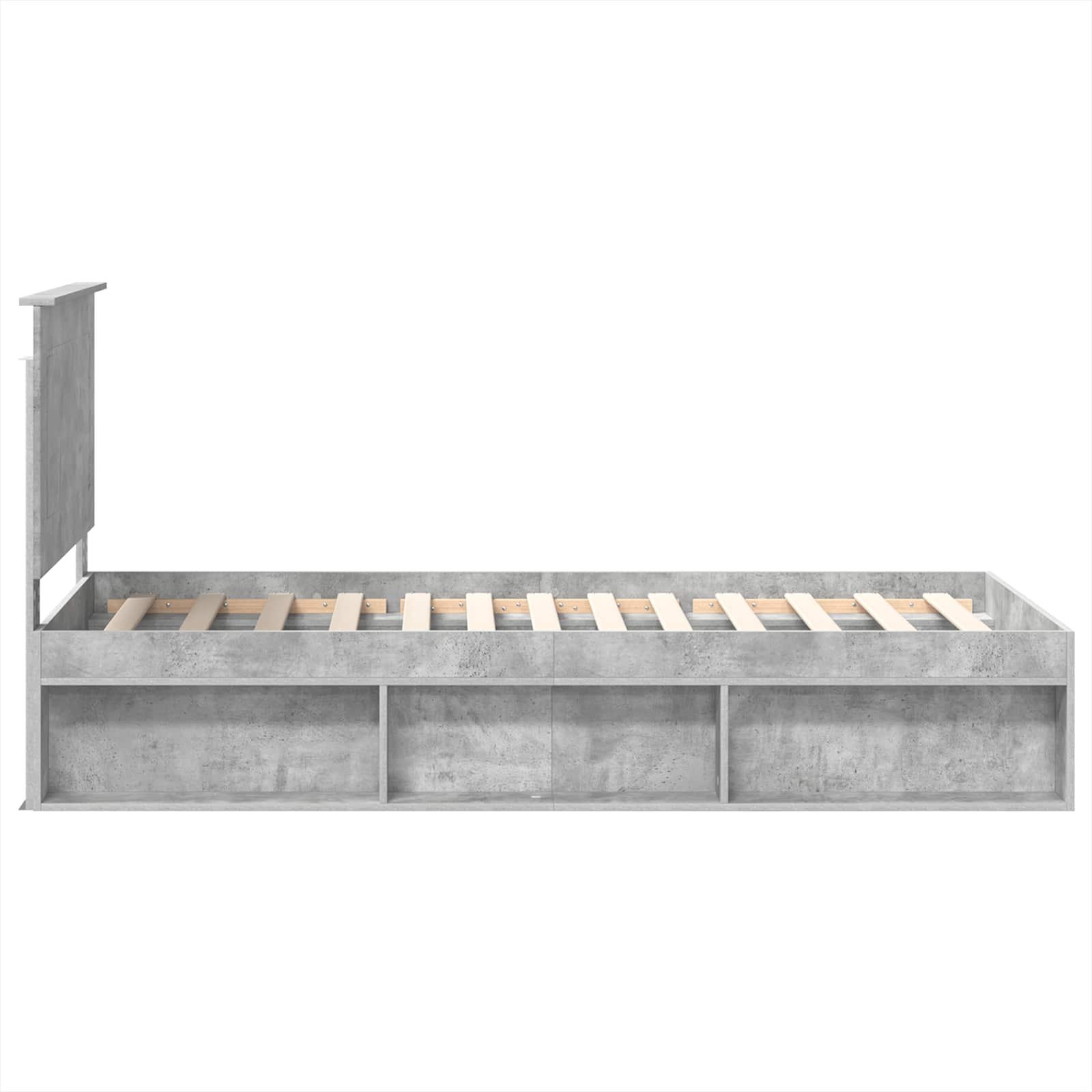 Krevetna konstrukcija s uzglavljem Betonska siva 75 x 190 cm
