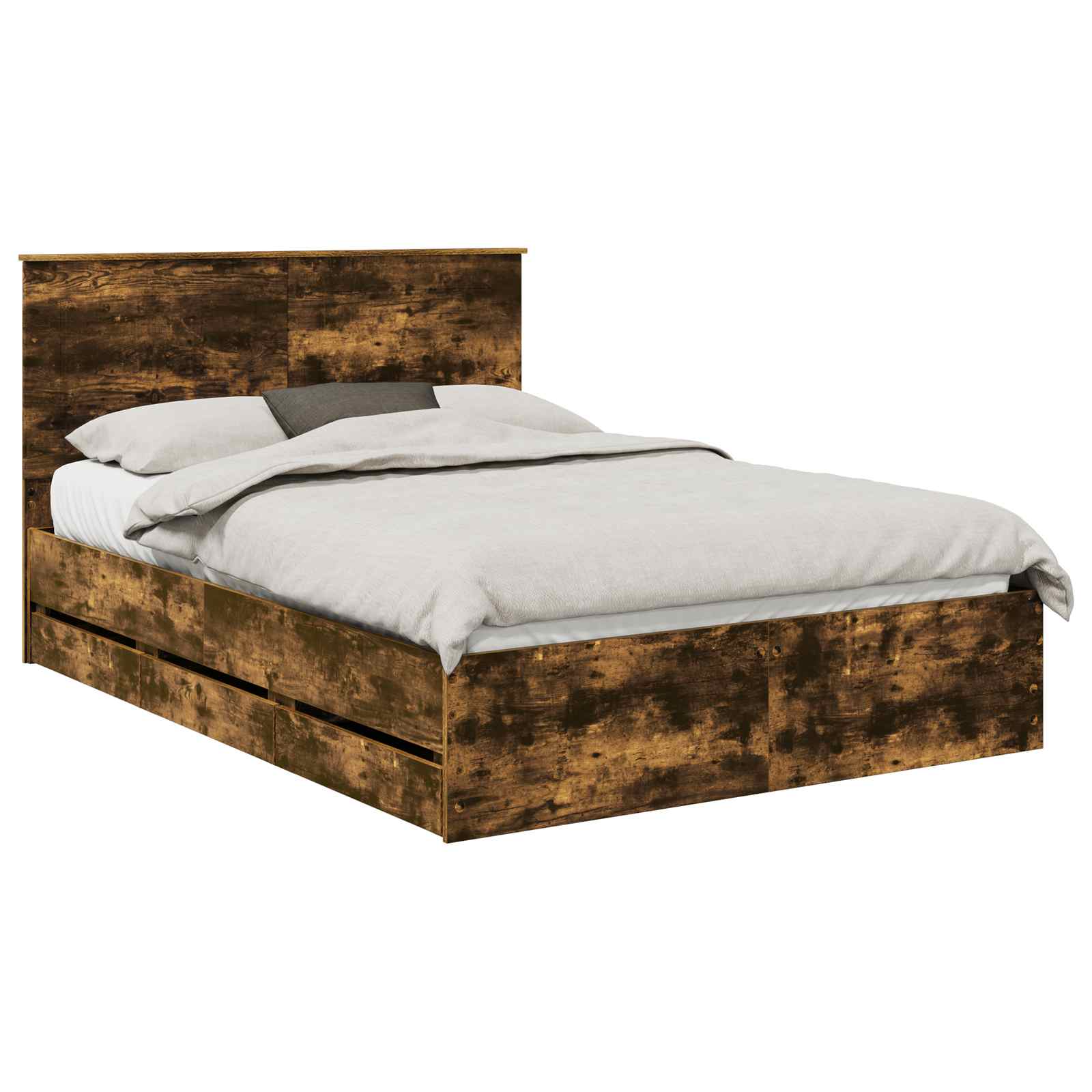 Krevetna konstrukcija s ladicama Dimljeni hrast 160 x 200 cm