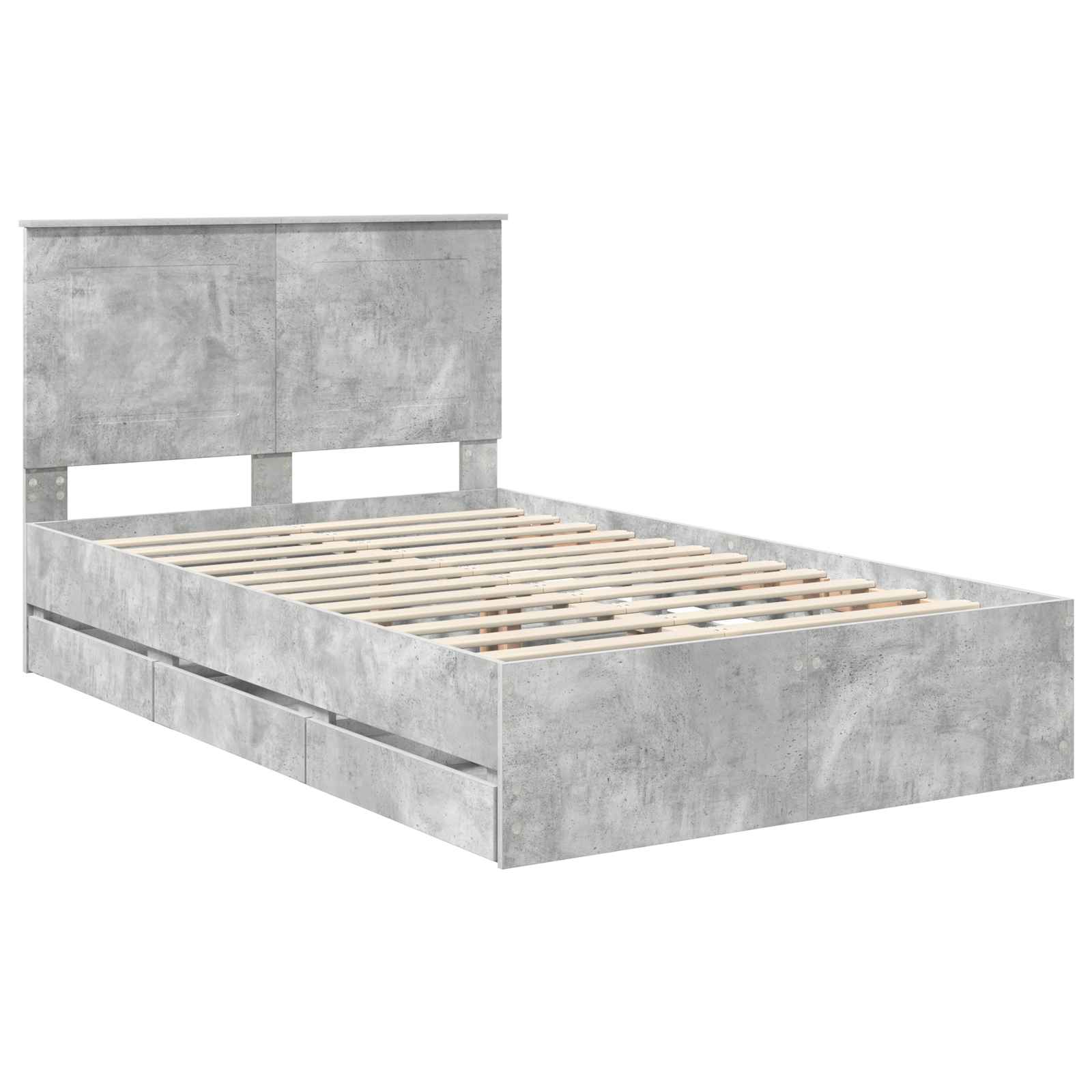 Krevetna konstrukcija s ladicama Betonski sivi 135 x 190 cm
