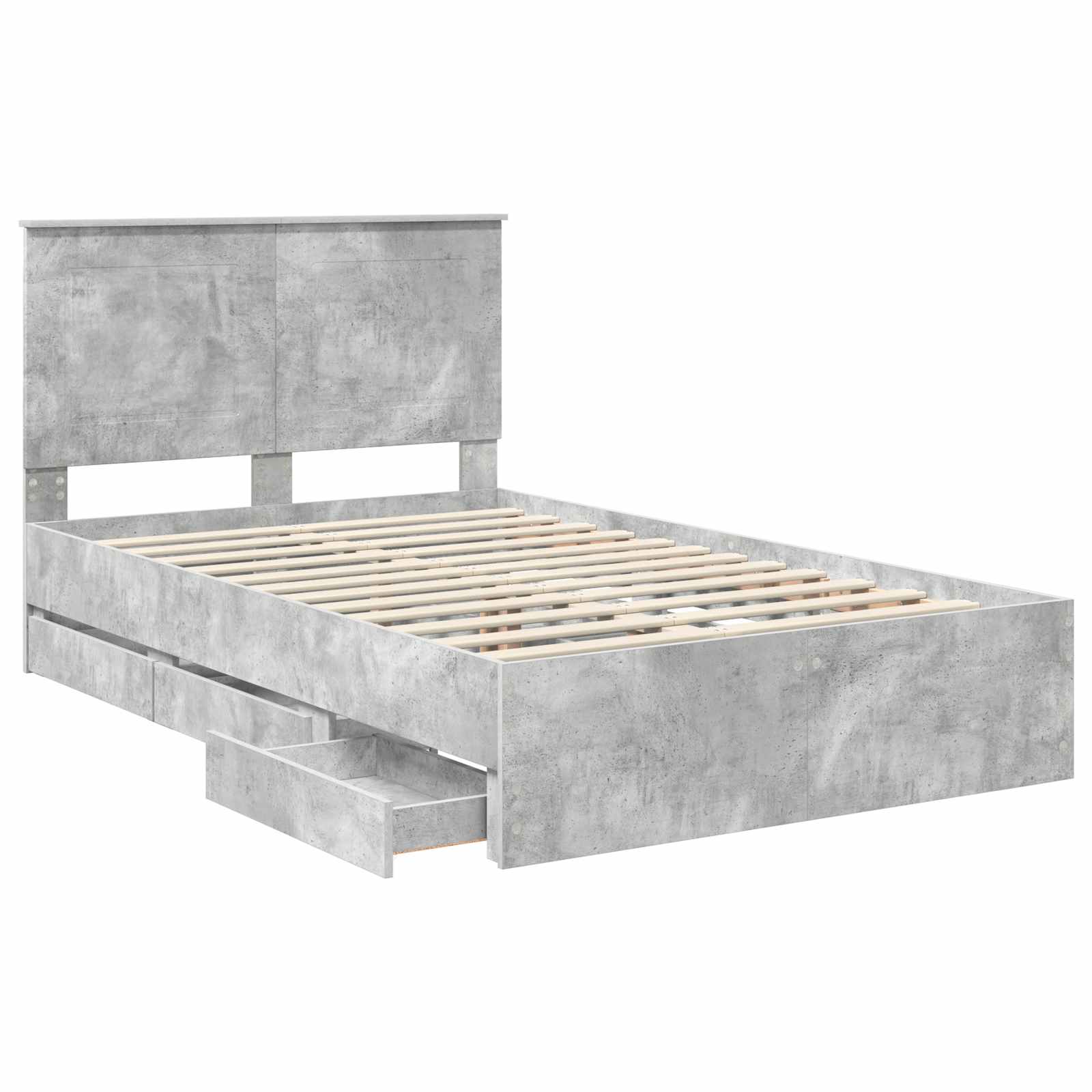 Krevetna konstrukcija s ladicama Betonski sivi 135 x 190 cm