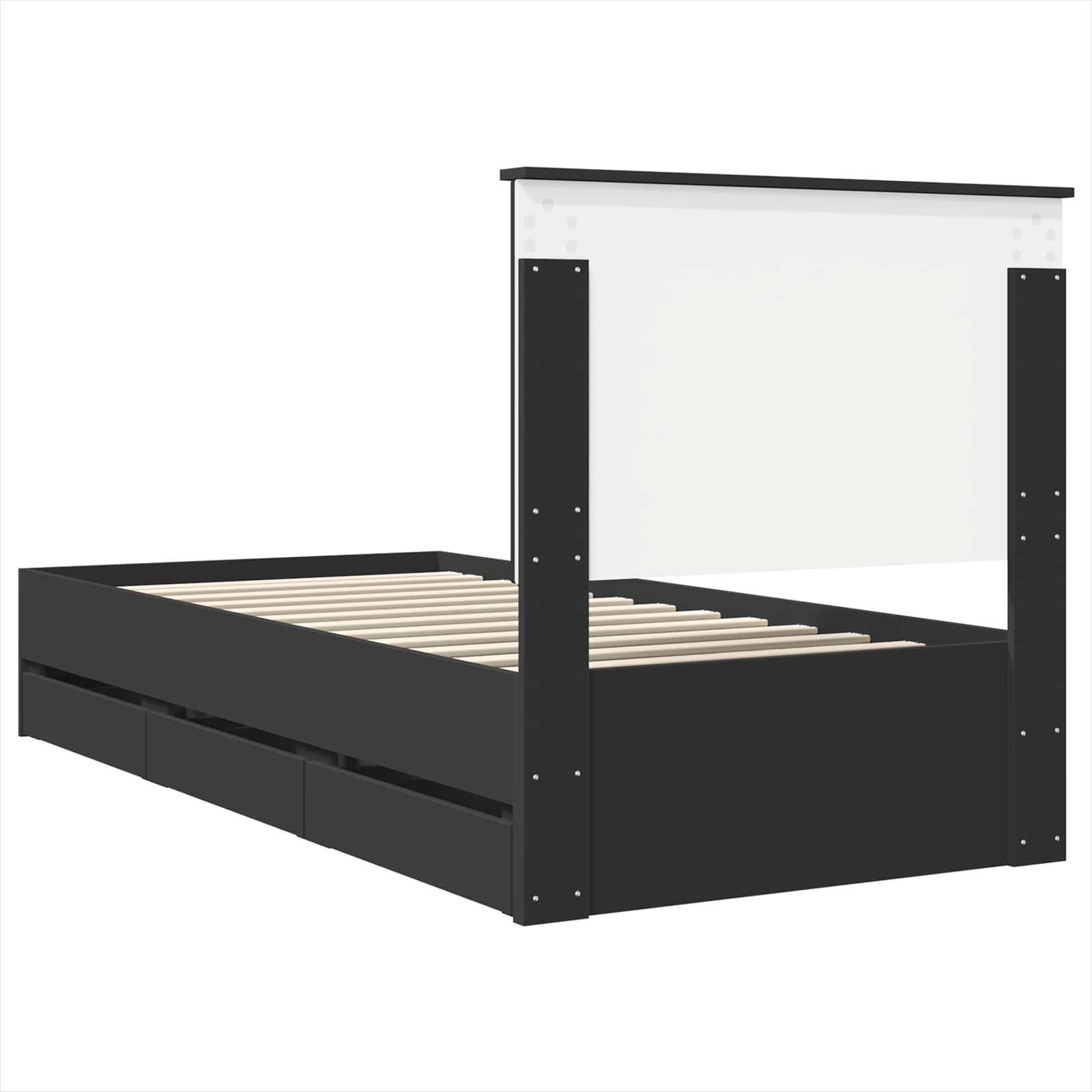 Krevetna konstrukcija Crna 90 x 200 cm Inženjersko Drvo